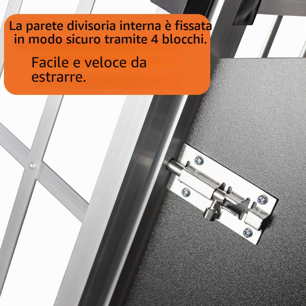 Box per cani in alluminio, per il trasporto di cani, in alluminio, per il trasporto di cani, 89 x 69 x 50 cm