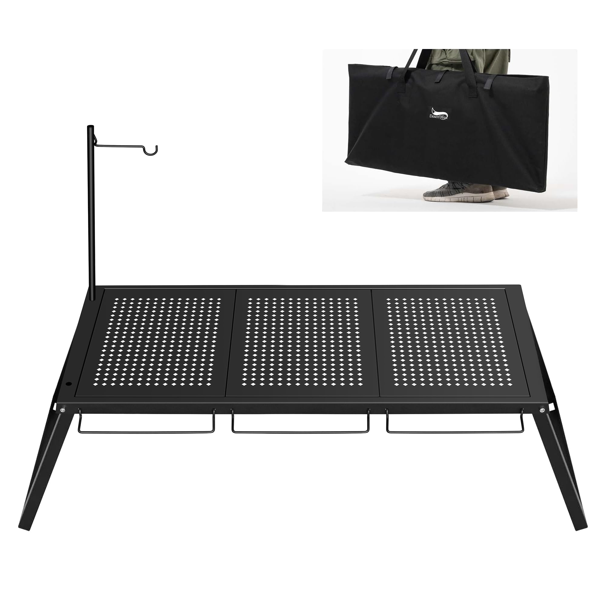 DesertFox キャンプ テーブル IGT アウトドア コンパクト ローテーブル 組立不要 折り畳み 軽量 耐荷重60kg 焚き火 無限拡大 連結可能 FREE ZONE Table ハイキング BBQ 収納袋付き IGT-ZF