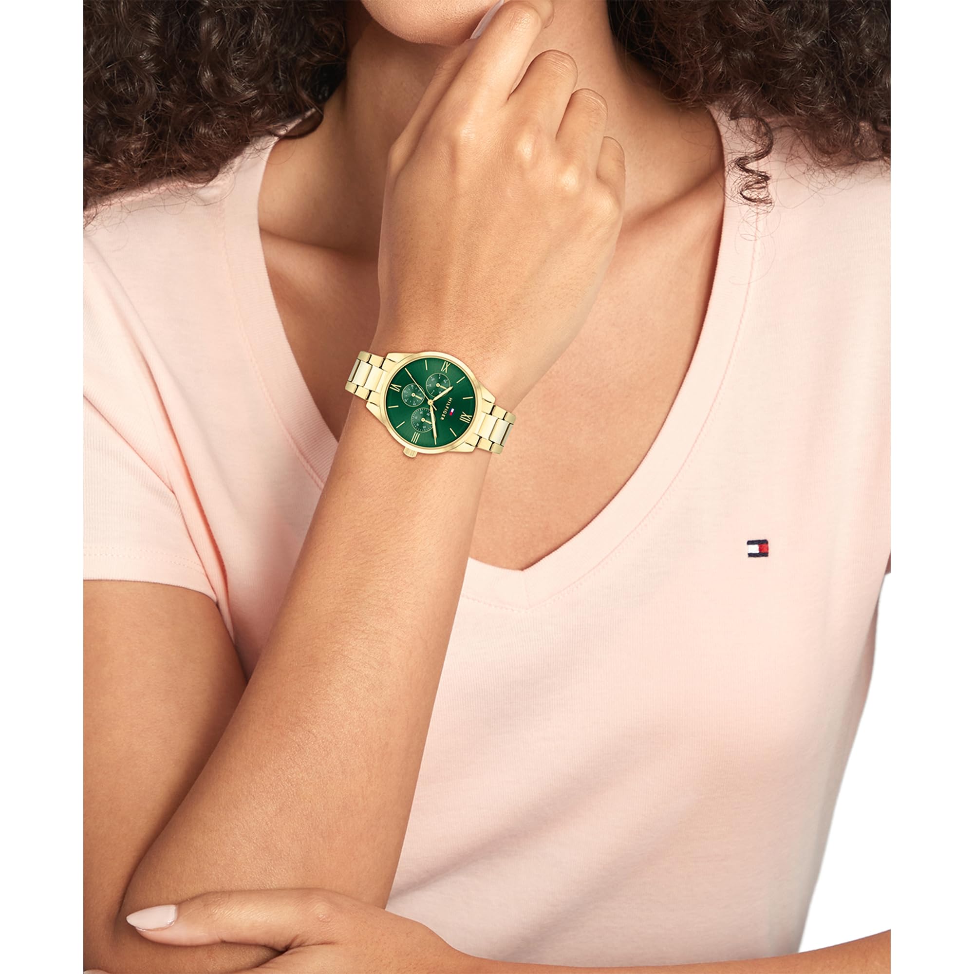 Tommy Hilfiger Multi Zifferblatt Quarz Uhr für Damen mit Edelstahlarmband