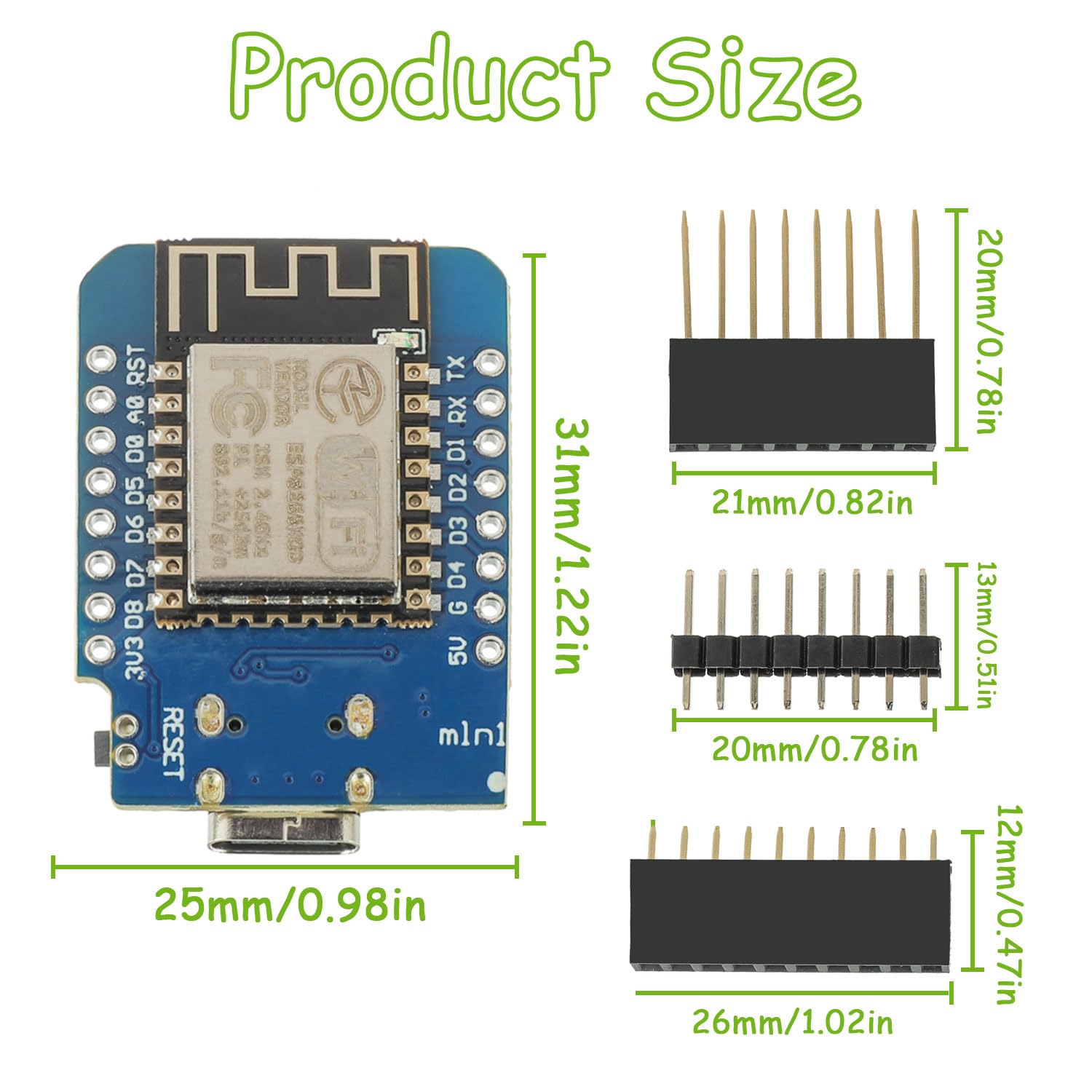 3 Pezzi ESP8266 Scheda di Sviluppo Mini ESP8266-12F NodeMCU Modulo WiFi Chip Interfaccia Type-C Compatibile con Arduino