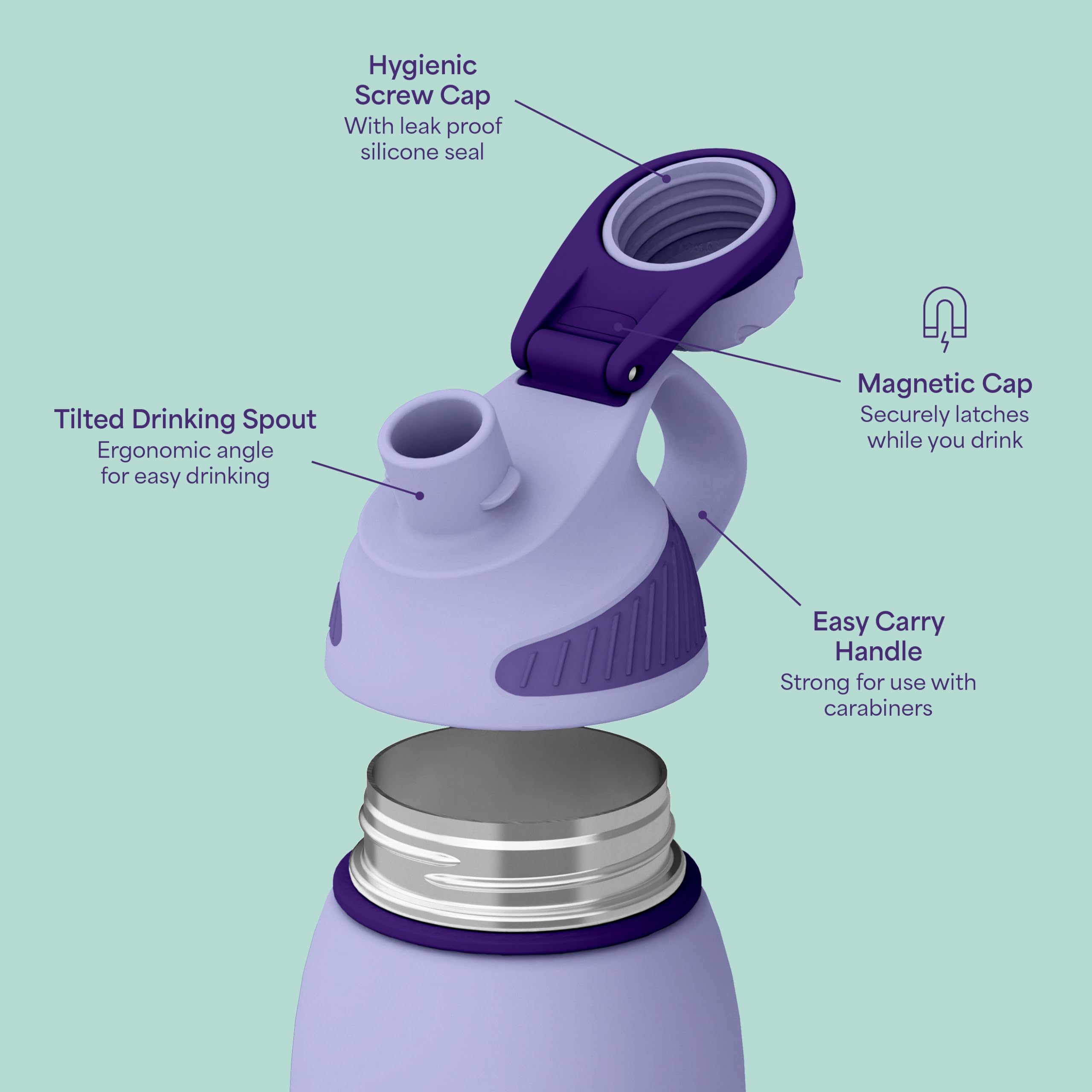 Ottle Isolierte Trinkgläser aus Edelstahl mit breiter Öffnung, BPA-frei, auslaufsicher, groß, wiederverwendbar, niedliches Reise-Wasserflasche, Geschenk für Damen, Herren, Mutter, Sie und Ihn (frecher