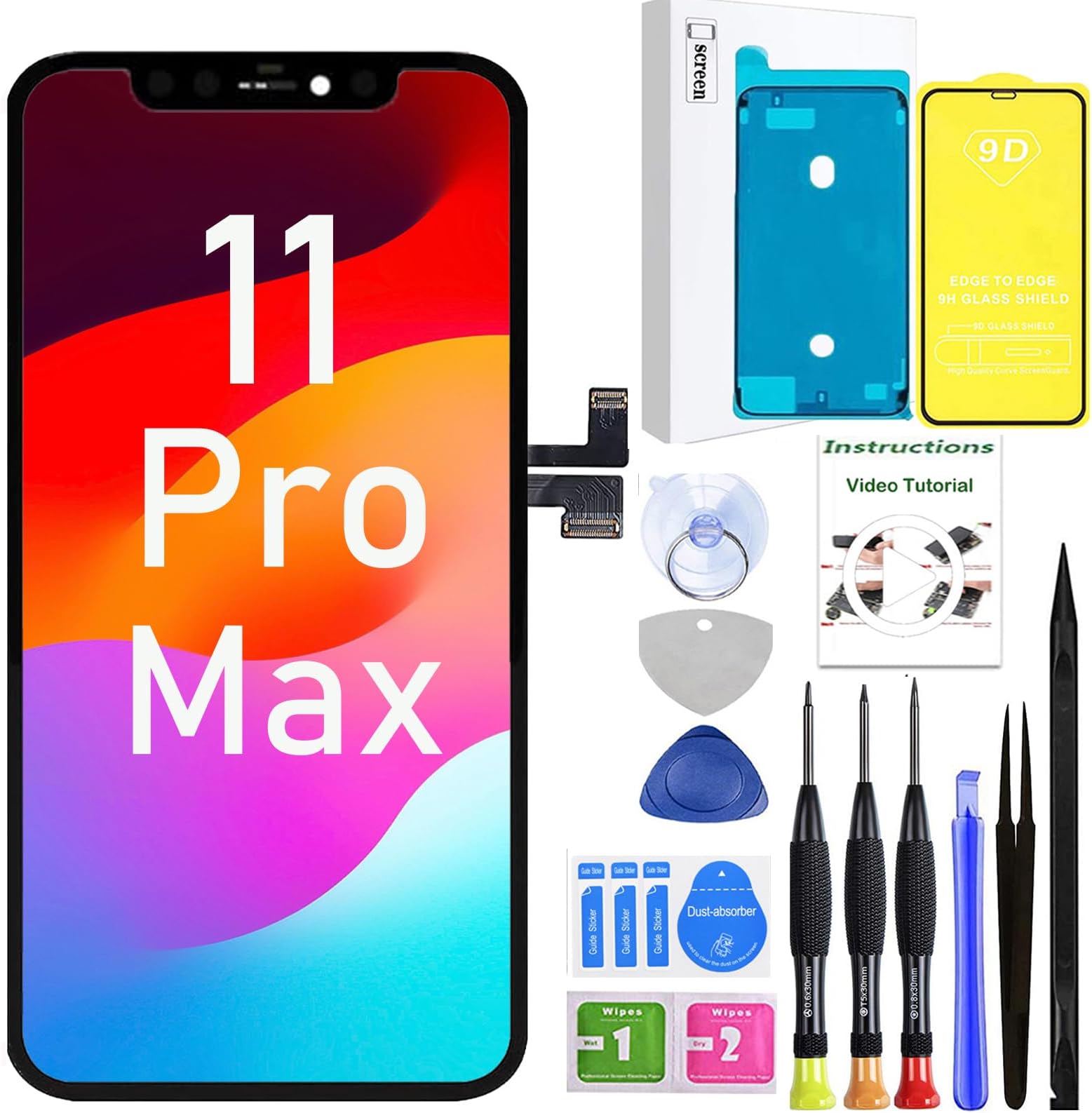 LEAFE for iPhone 11 Pro Max Screen Replacement,Full HD LCD 3D Touch Compatible with iPhone 11 Pro Max Screen Replacement 6.5 inch (Model A2161, A2218, A2220) with Repair Tools