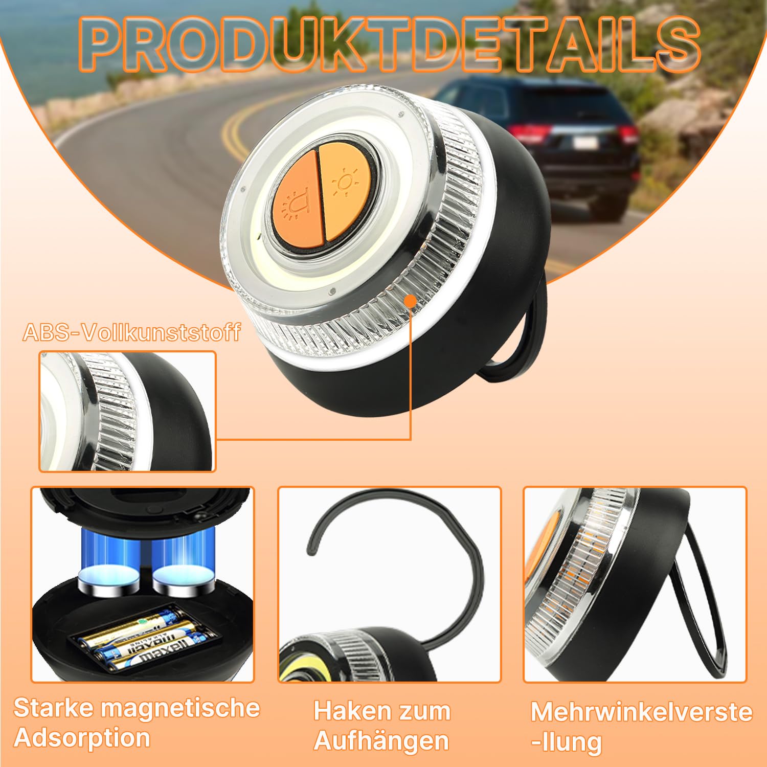 Luce Emergenza Auto, Luci Emergenza, Autonoma Torcia, per incidenti stradali, nav, iguasti, camion, auto