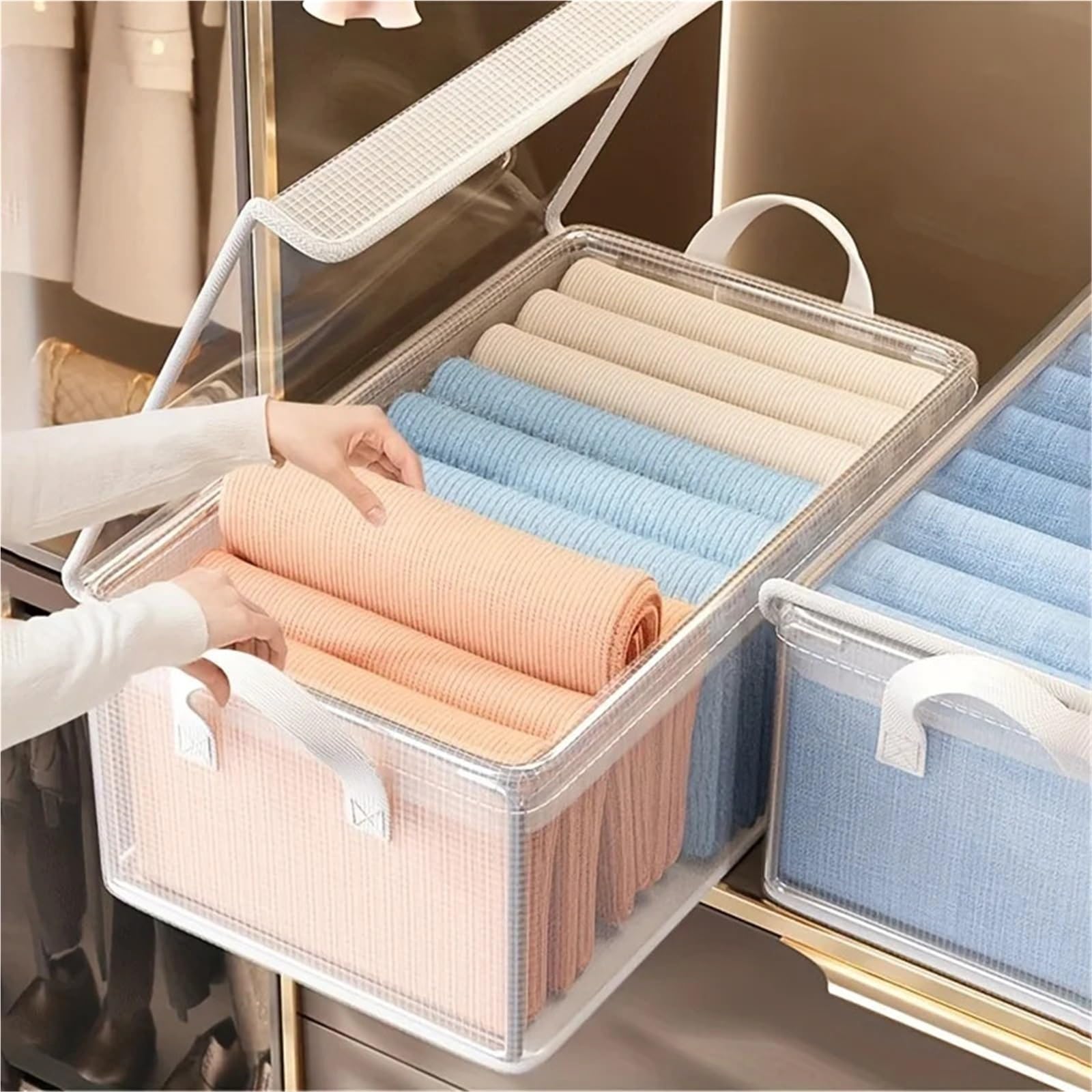 Scatola Di Stoccaggio | Con Telai In Acciaio E Manici Rinforzati for Abbigliamento, Libri, Articoli Vari(Extra large)