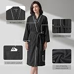 Inner Wish Women's Soft Terry Cloth Bathrobe - Ultra Absorbent Quick Dry Kimono Robe for Shower,Spa,Home