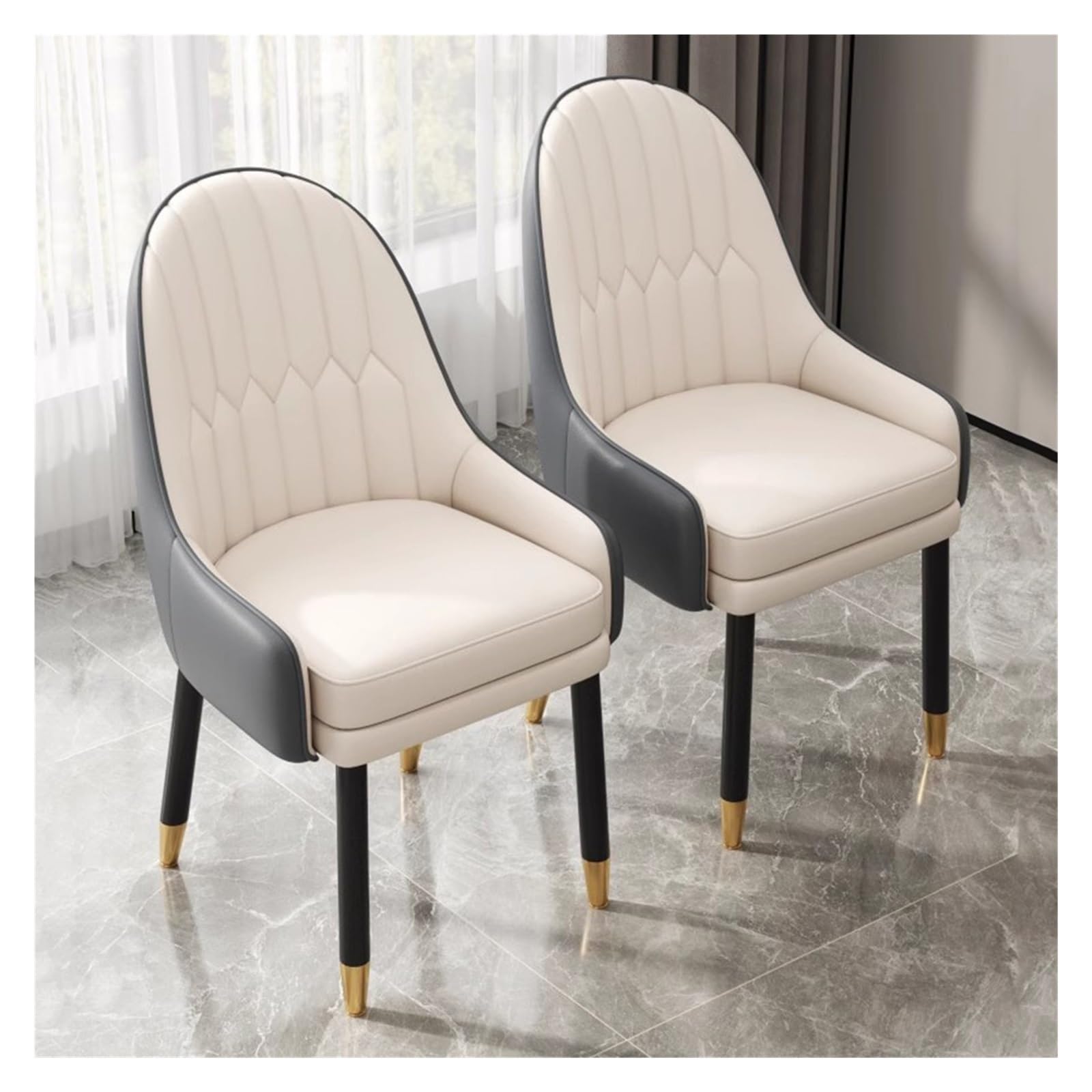 Chaise de salle à manger moderne lot de 2 en similicuir confortable pour salon