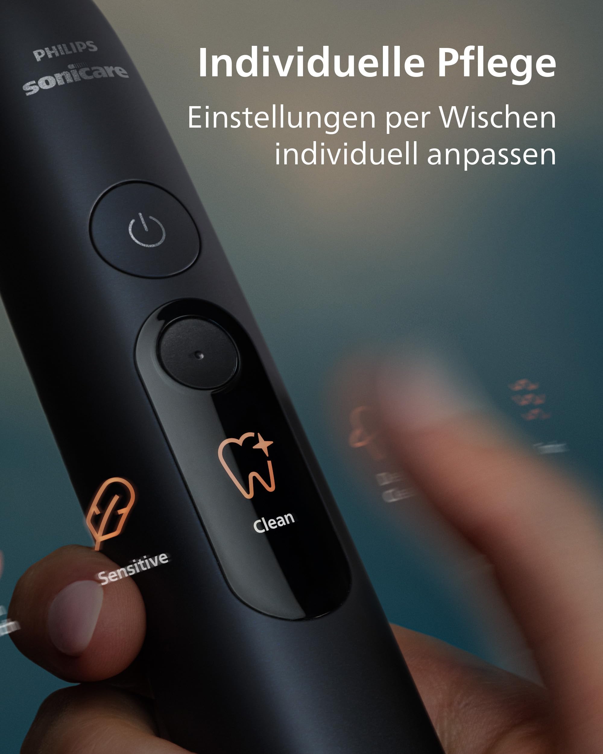 Philips Sonicare Next-Generation DiamondClean 8500 elektrische Zahnbürste - mit intelligenter Andruckkontrolle und 18 Einstellungen, Pulverweiß & Schwarz, 2er-Pack, HX8596/21