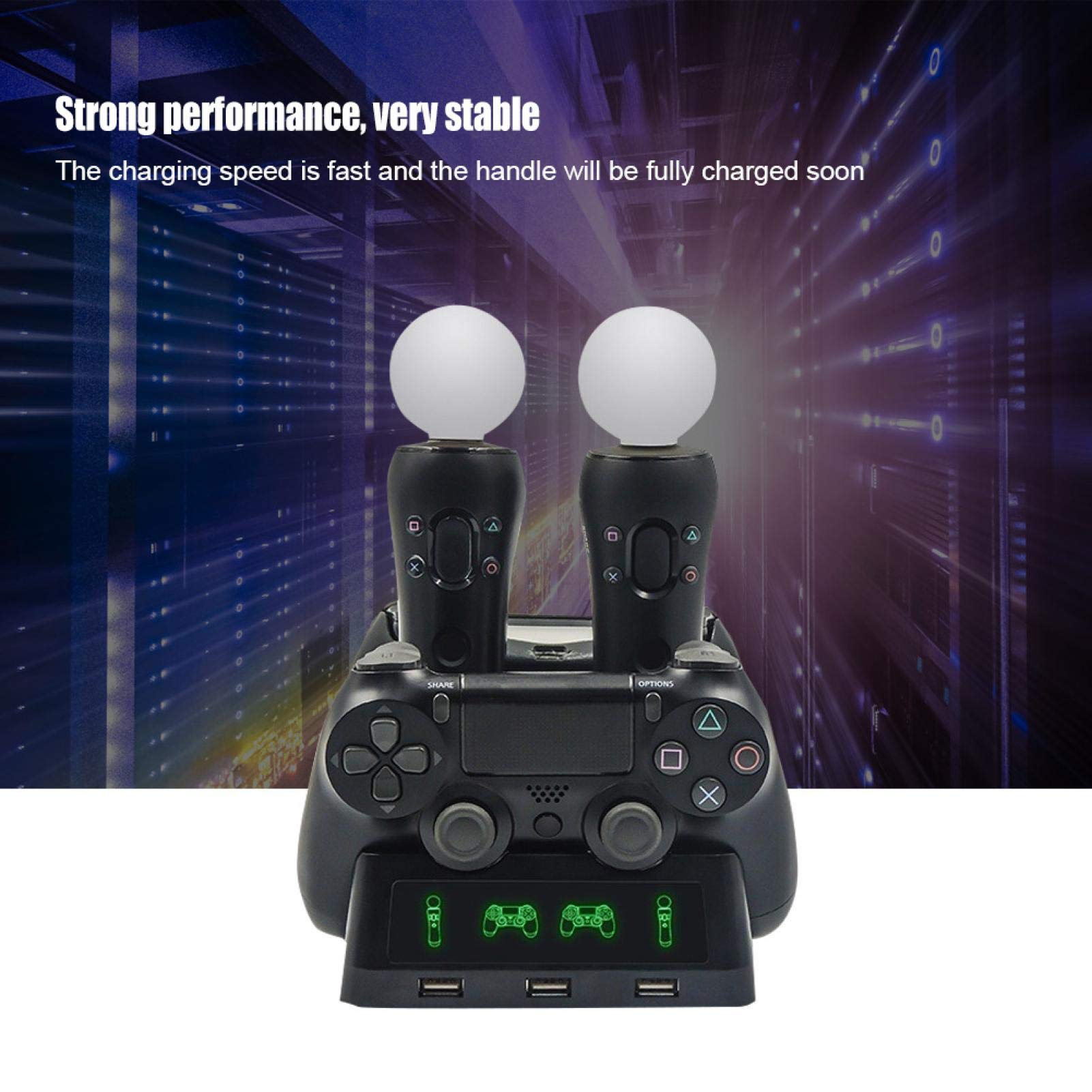 Dock di ricarica, controller di ricarica multifunzione DC 5V Quattro dock di ricarica per PS4/PS4/PS4 VR