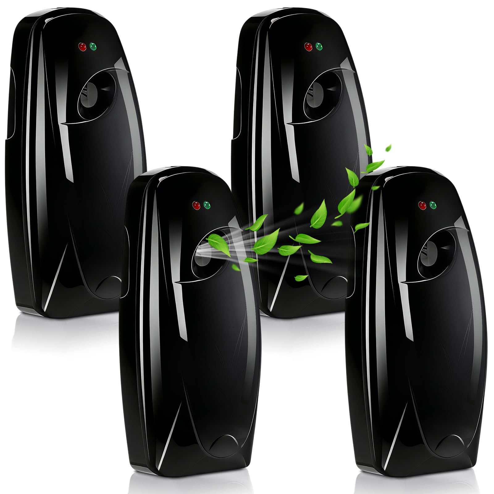 Maxcheck 4 Pcs Automatic Air Freshener Spray Dispenser Wall Mounted Automatic Spray Dispenser Air Freshener for Bathroom Battery Operated Free Standing for Commercial Place and Room(Black)