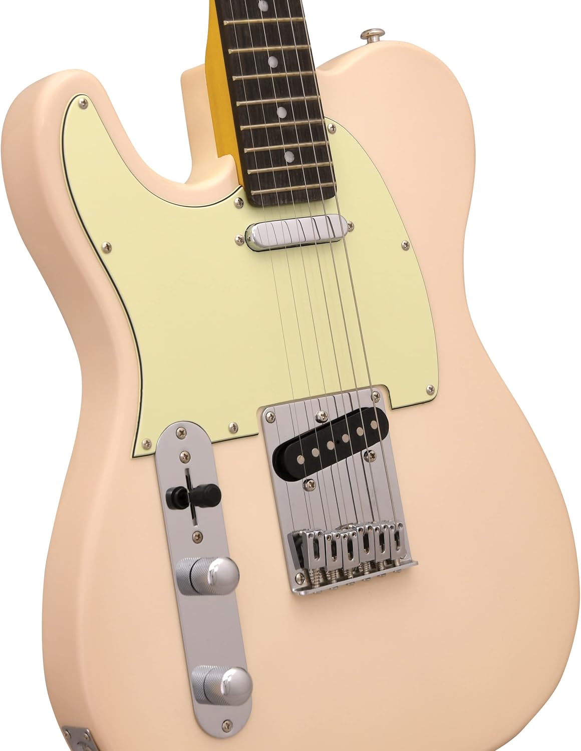 TL Electric Guitar - Left Handed - Ivory Finish, Amber Maple Neck & Fingerboard