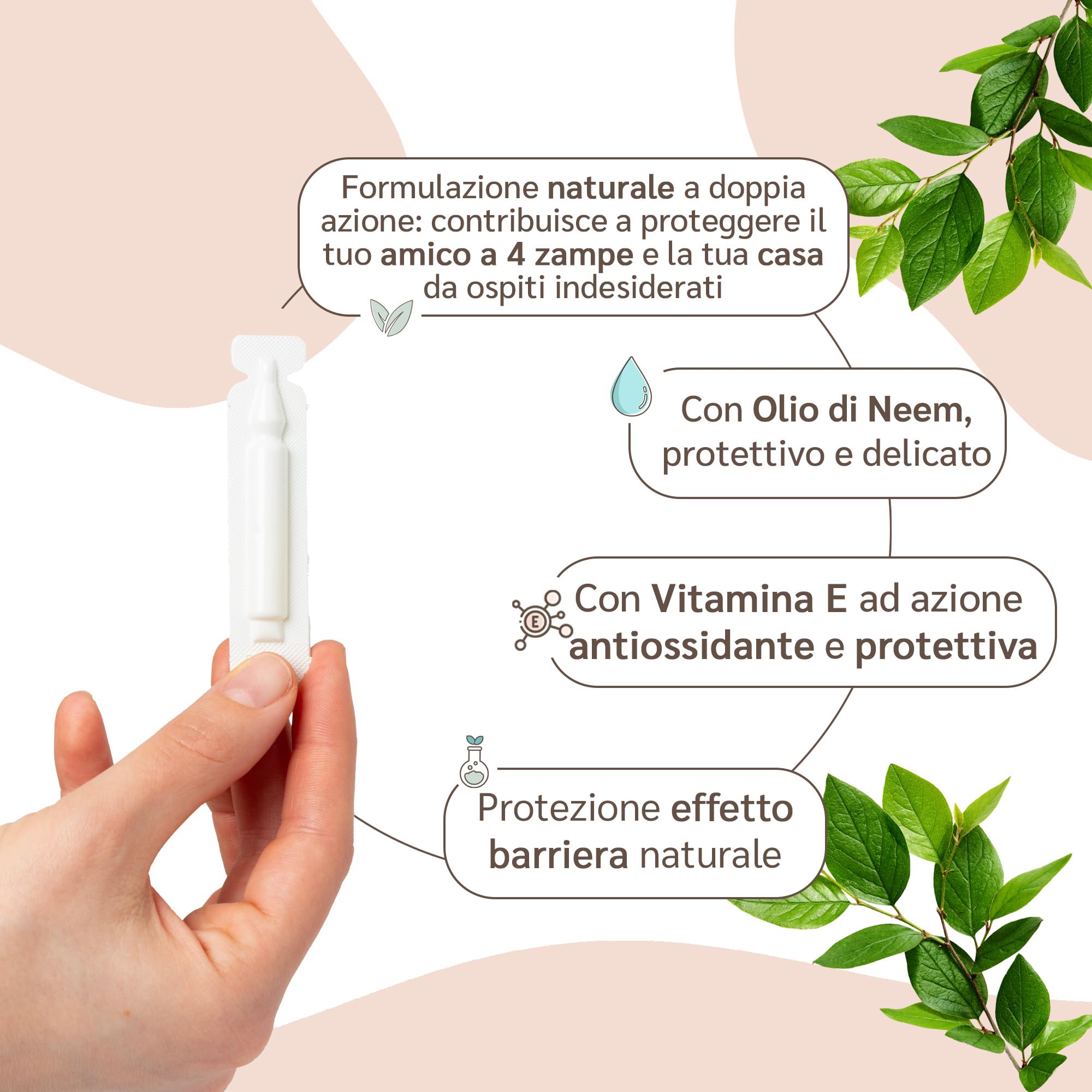 amusi Fiale Protettive Olio di Neem per Cani- 12 Fiale da 1 ml - Anti Insetti Antipulci per cani - Pipette antiparassitario cani naturale - Lunga Durata e Protezione Naturale Effetto Scudo