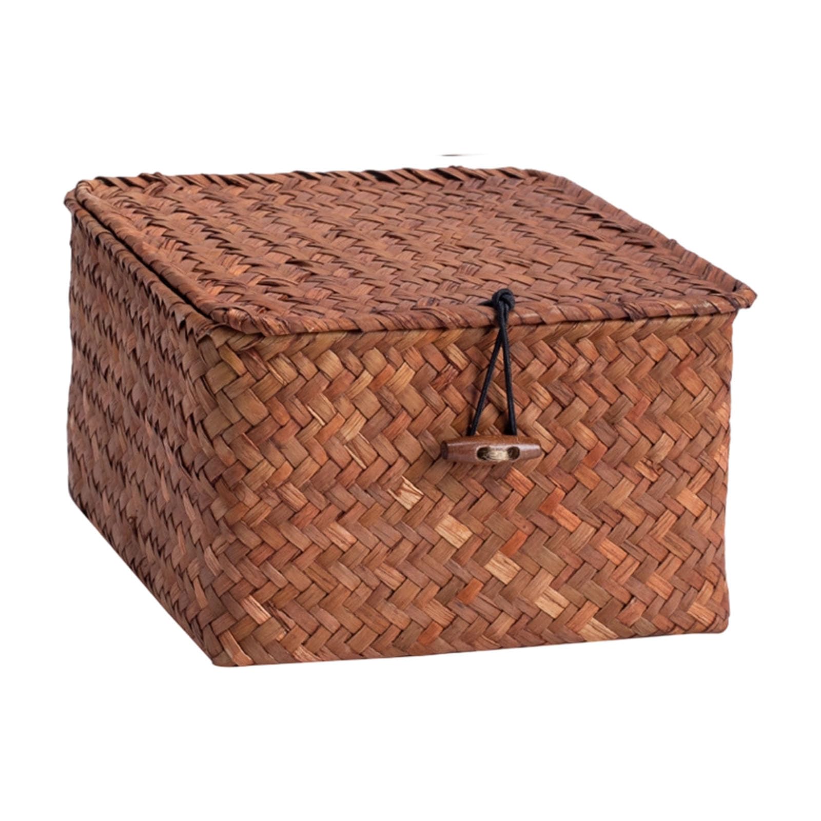 Kalttoy Multicolor Decorative Lidded Rattan Container For Snacks Storage Multipurpose Shelf Organiser Kitchen Bedroom Use Lidded Wicker Basket For Candy Storage