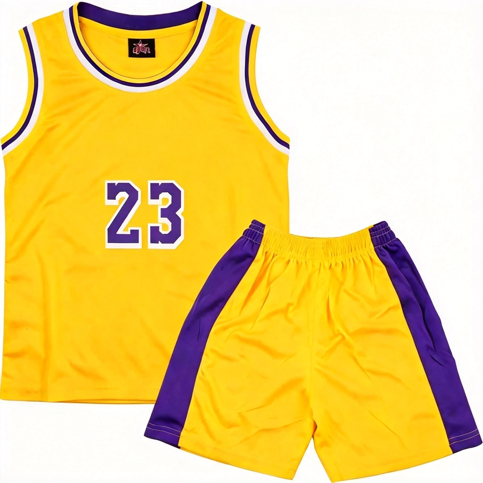 Kids Basketball Kit - 2-Piece Sleeveless Kids Basketball Jersey Shirt - Cool Basketball Kids Outfit for 4 5 6 7 8-14 Years Old Kids Boys Childs Gifts