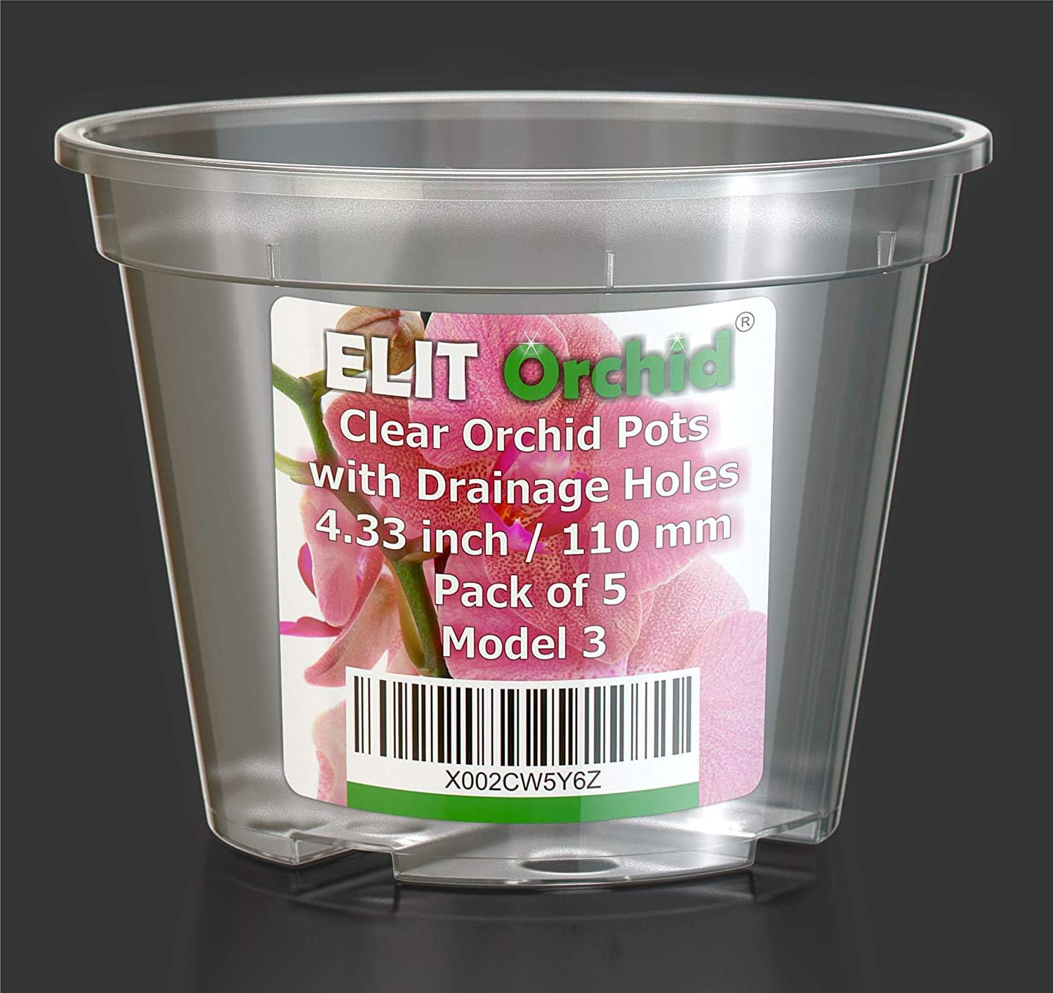 Gardening 4.5 inch 110 mm Orchid Pots with Holes Cymbidium Phalaenopsis Orchid Pot Indoor Clear