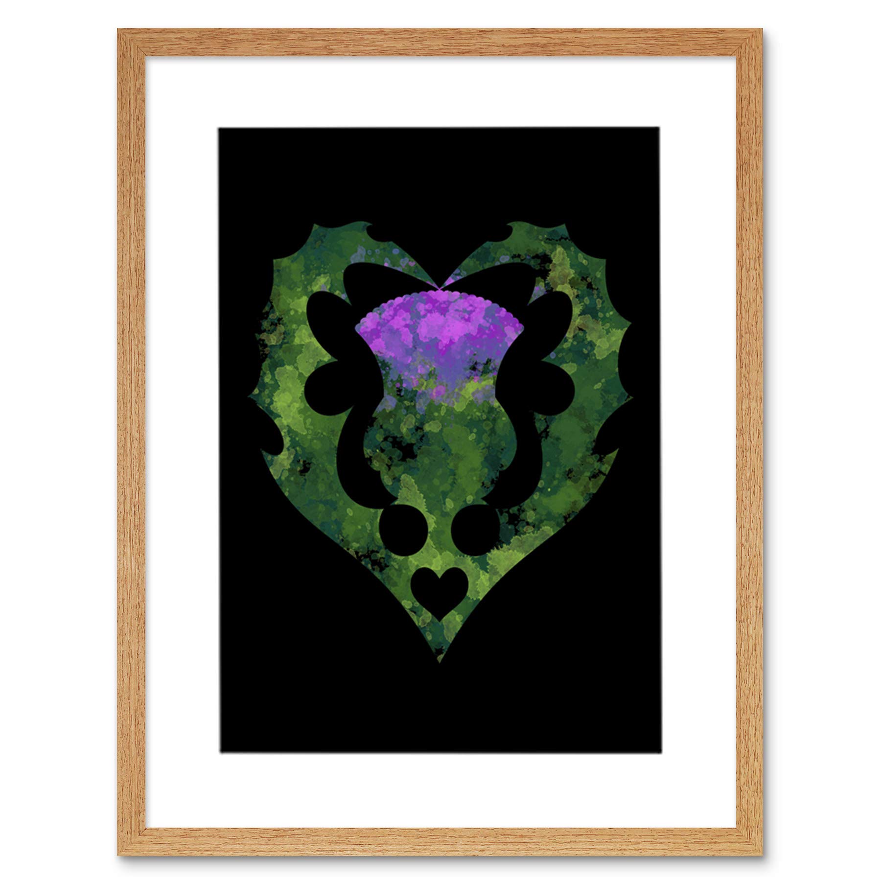 Wee Blue Coo PAINTING THISTLE SCOTTISH SCOTLAND FLOWER ABSTRACT FRAMED PRINT F97X6640