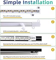 Vista 4 de LED Plant Growing lamp, 3500K Full Spectrum Grow Light Strips for Indoor Plants with 3/9/12H Timer & 10 Dimmable Levels, Led Growth Light for Green