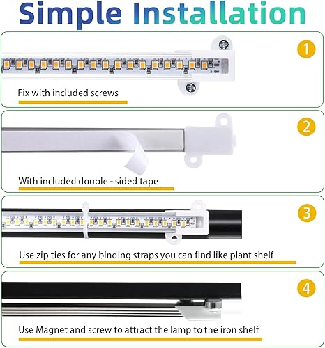 Miniatura 4 de RWNTAO Lámpara LED de cultivo de plantas, tiras de luz de crecimiento de espectro completo de 3000 K para plantas de interior con temporizador de