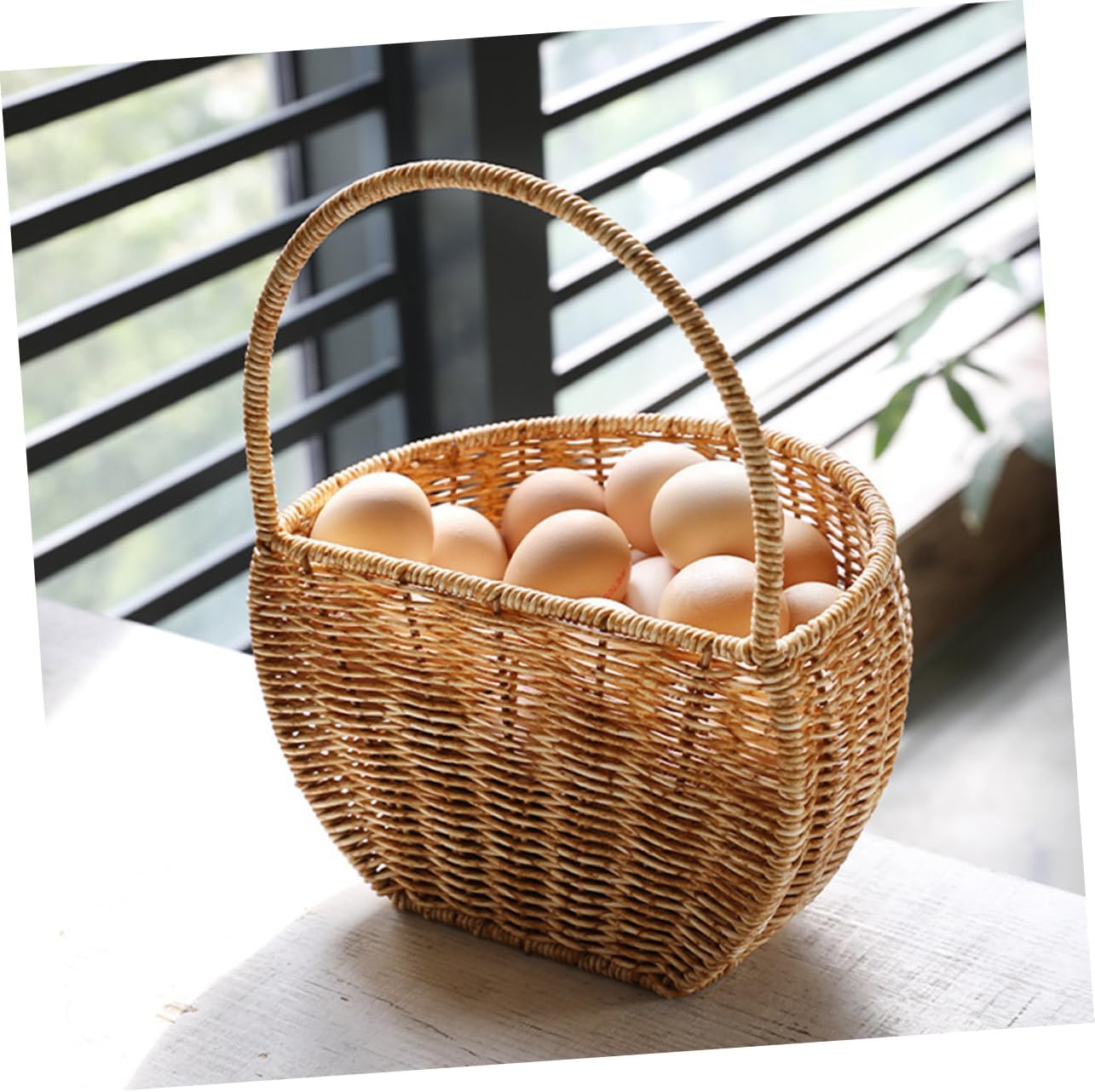 STOBAZA 2pcs Hand-woven Retro Kitchen Storage Basket for Garlic Onions and Decor Stylish Hanging Rattan Container for Tidy Organization and Rustic Home Decor