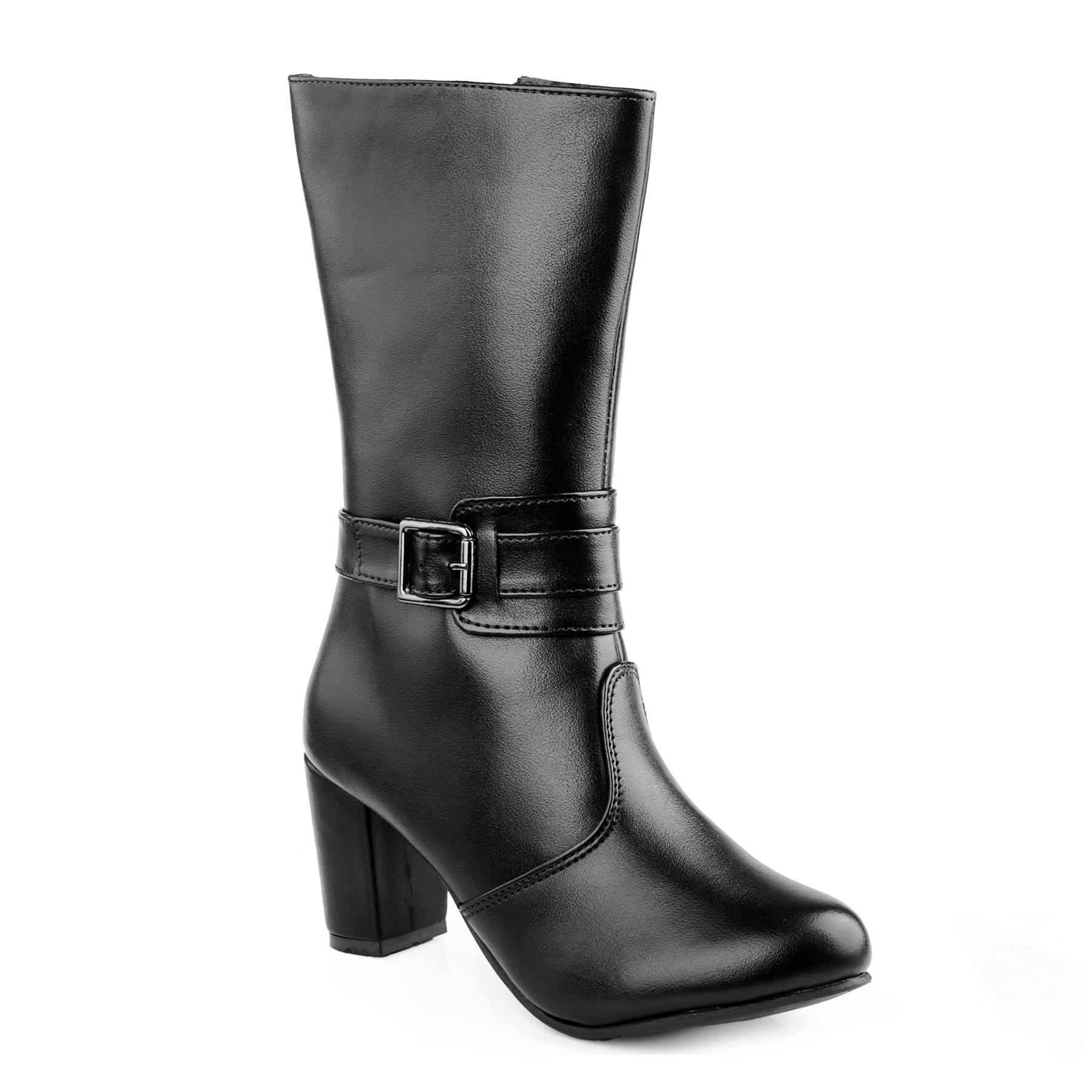 baxxico Women's 2.5 Inch Heel Height Increasing Faux Leather Formal Slip-on Ankle Zipper Buckle Shoes-picture-40