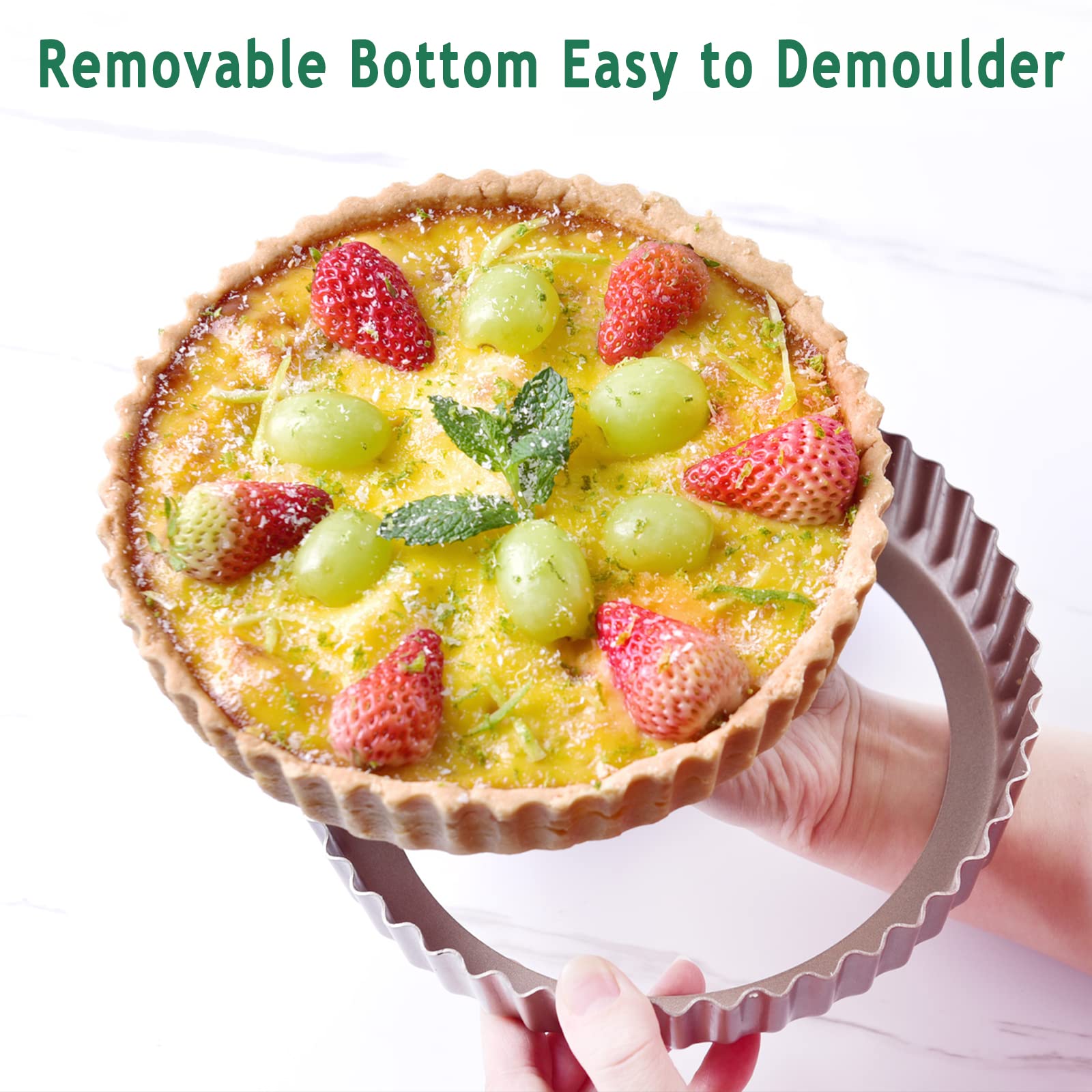 SUNCITY Tortenform 25,4 Cm Mit Boden – Antihaftbeschichtet, Karbonstahl, Für Kuchen & Quiche