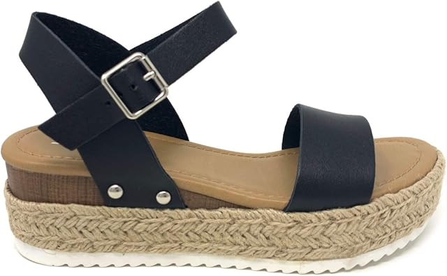 Soda Womens Open Toe Ankle Strap Espadrille Sandal