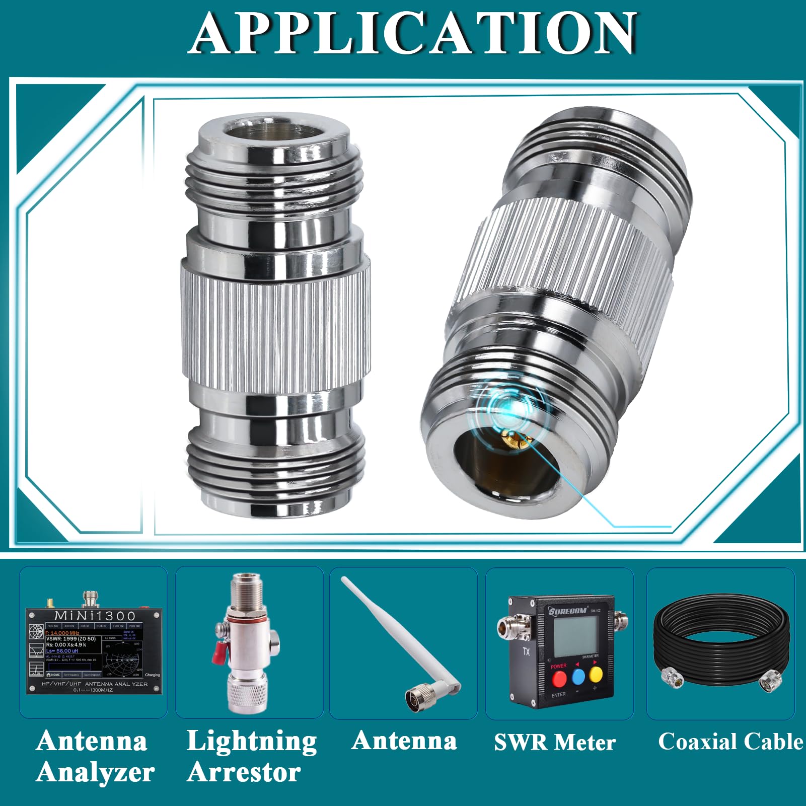 TUOLNK N-Type Female to N Female Barrel Coax Connector RF Coaxial Adapter for Wifi Antenna Extension Cable Analyzer 2pcs - Image 4
