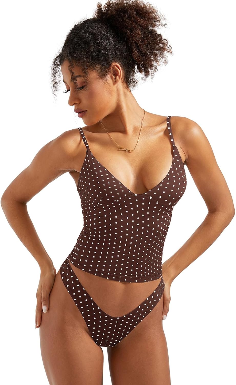 SUUKSESS Women Sexy Deep V Neck Sleeveless Fitted Basic Tops Y2K Tank Top Cami - Image 4