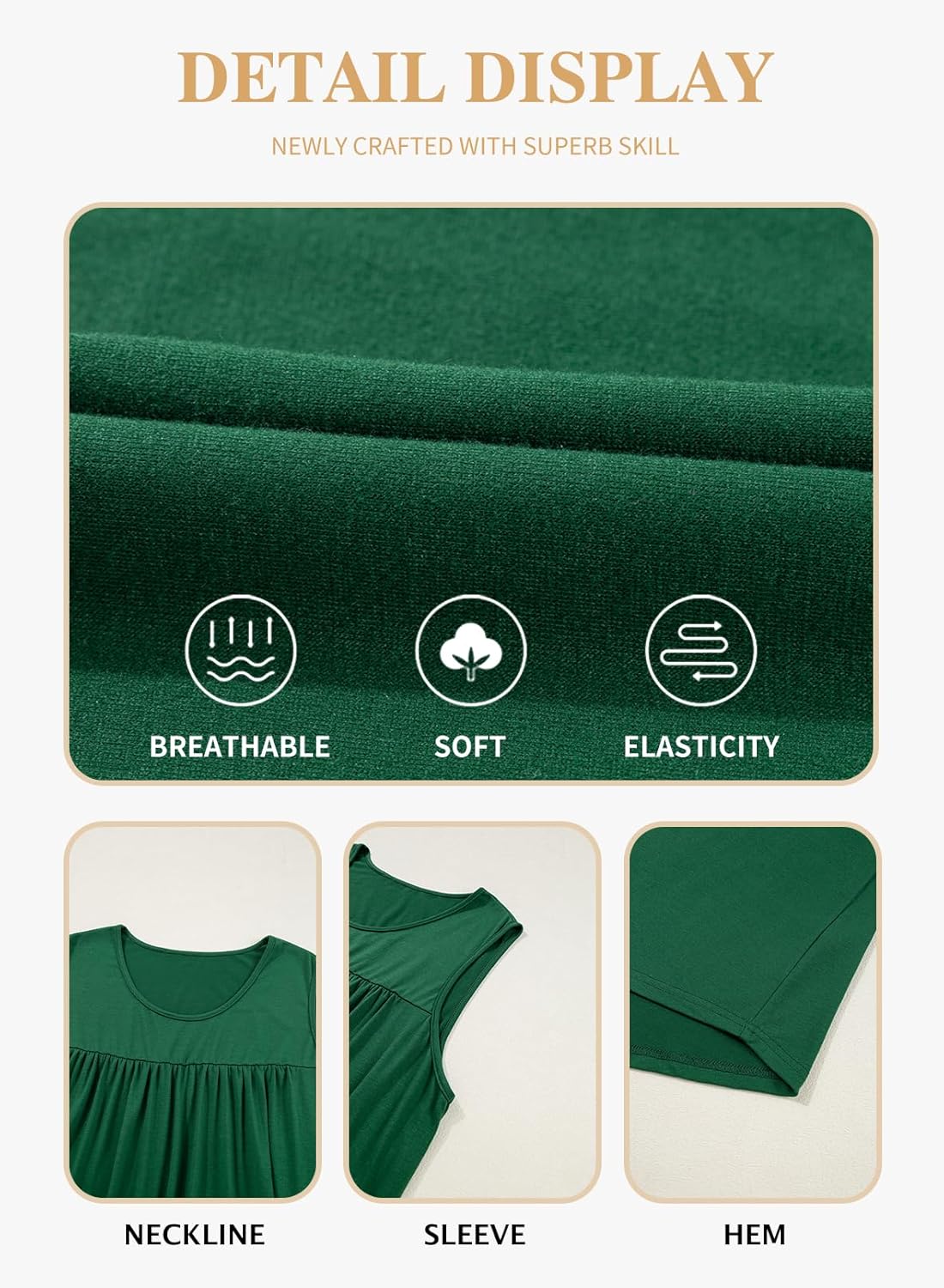 Eytino Plus Size Tank Tops for Women Sleeveless Crew Neck Summer Casual Loose Tee Shirts(1X-5X) - Image 5