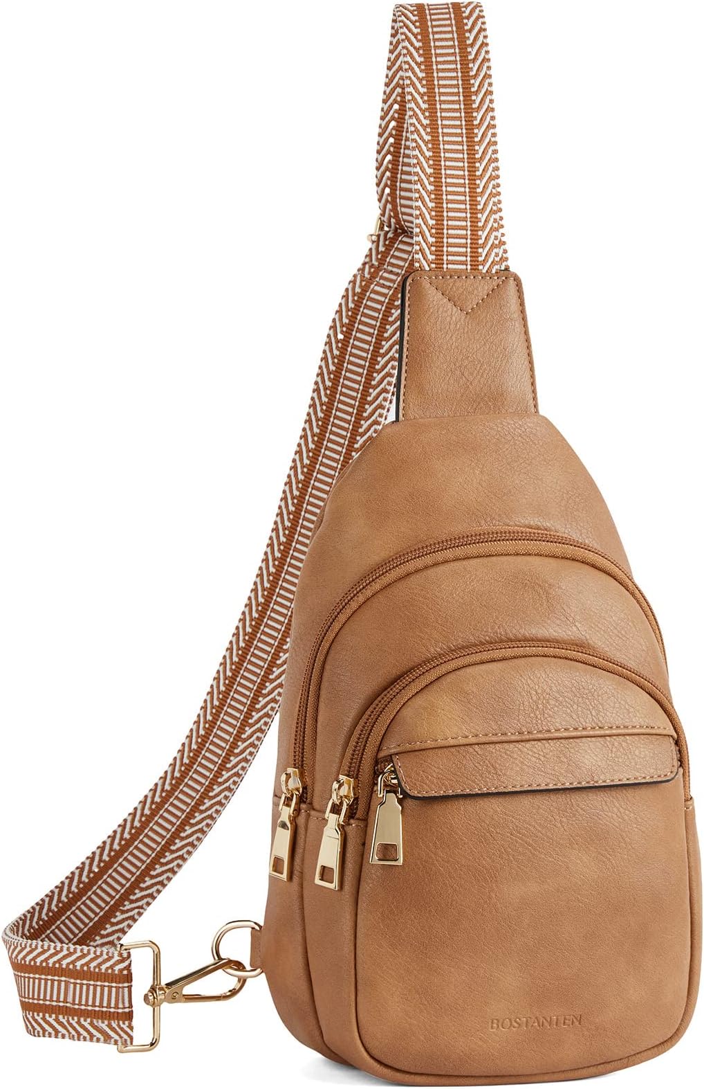 BOSTANTEN Leather Sling Bag For Women Small Crossbody Bag Fanny Pack Women Shoulder Chest Bag