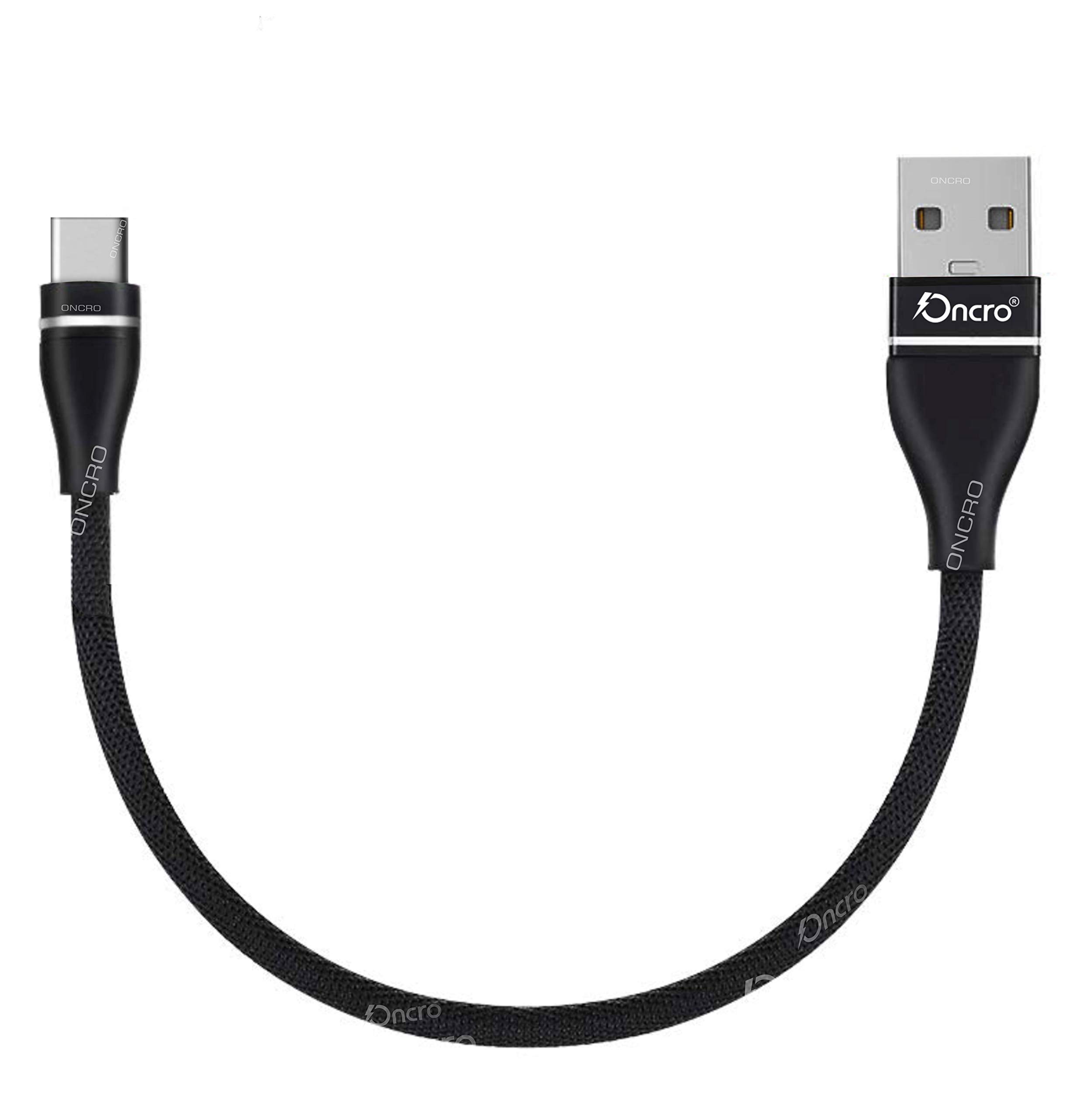 ONCRO® Black Strong Data cable fast charging, short mini small 25 cm Nylon Braided Power Bank Cable for type c oneplus 6, 7, 8, galaxy s 9 + note 8, 2.4A max (B08YK3D45L) Amazon Price History, Amazon Price Tracker