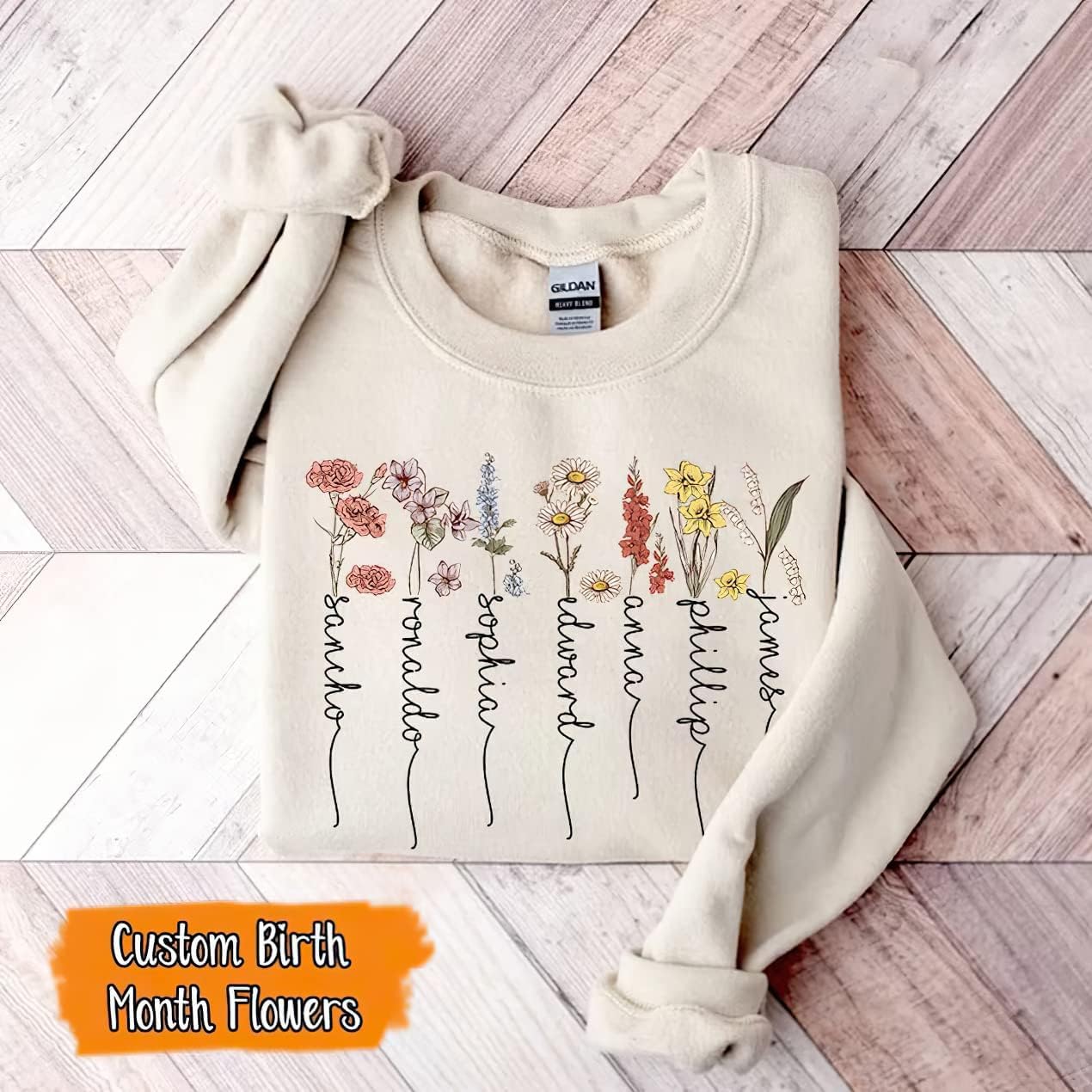 NAZENTI - Custom Grandma Mom Gardens Birth Month Flower Sweatshirt For Women, Mama Gifts For Birthday Mothers Day Christmas - Image 3