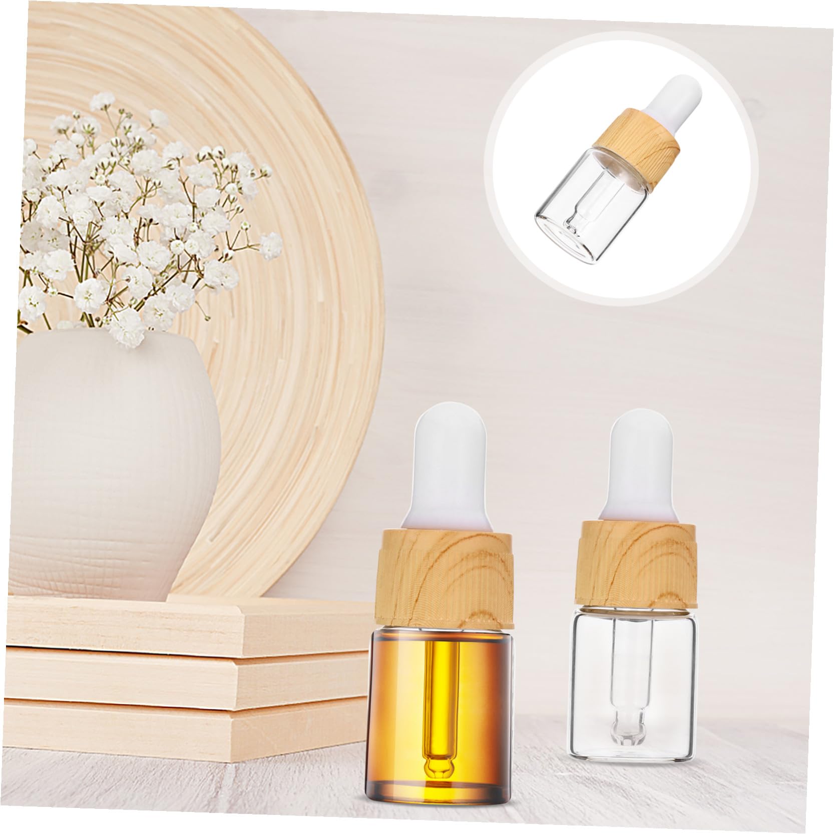 MAGICLULU Stk Glastropfer mit Holzmaserung Glasflasche mit Tropfer Glasflaschen mit Tropfer refillable perfume bottle glasflasche mit pipette Haarparfüm Sprühflaschen leere Tropfflasche