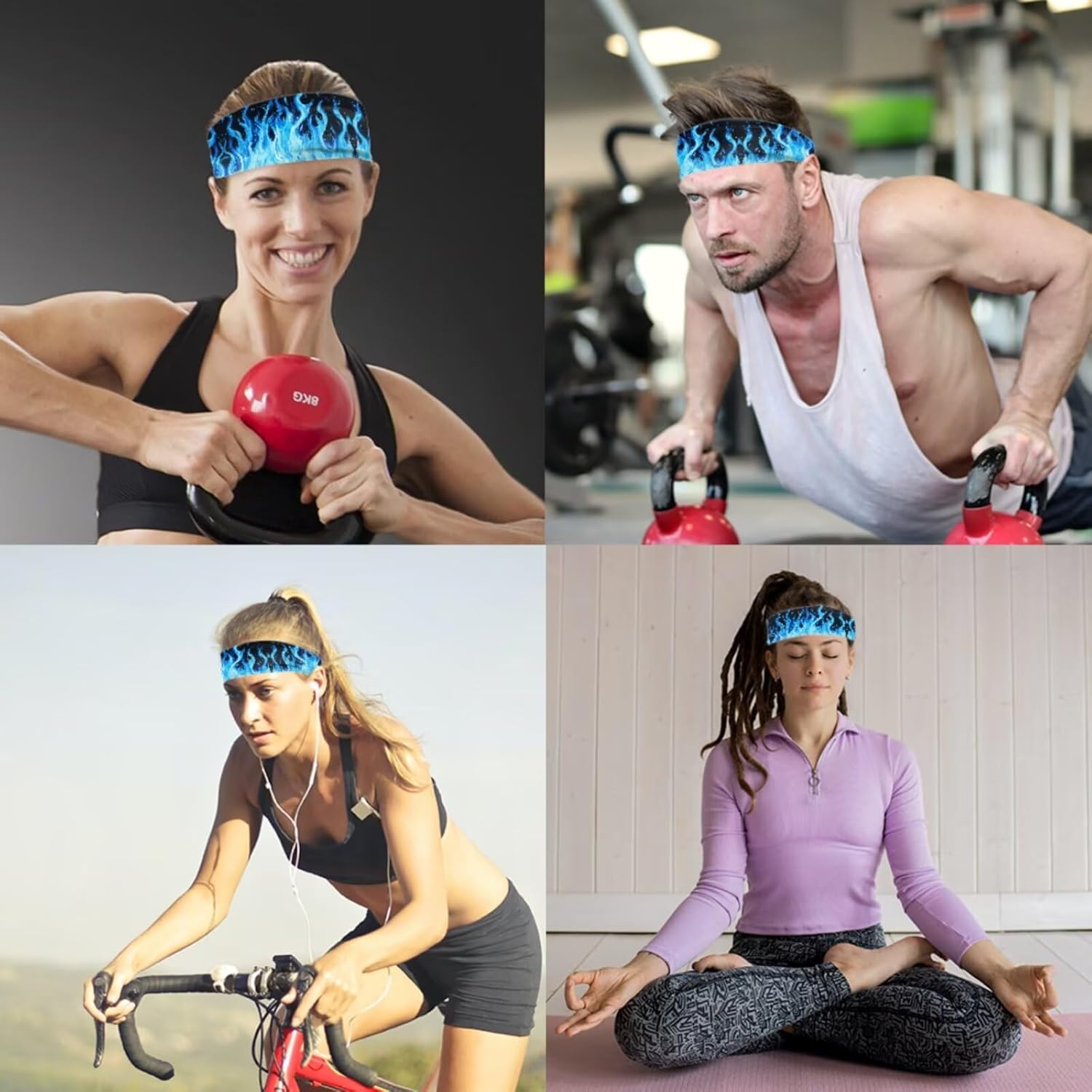 Binienty Arm Sleeves Set 5PCS Printed Matching Summer Outdoor Accessories with Sun Visor and Headbands for Women Men