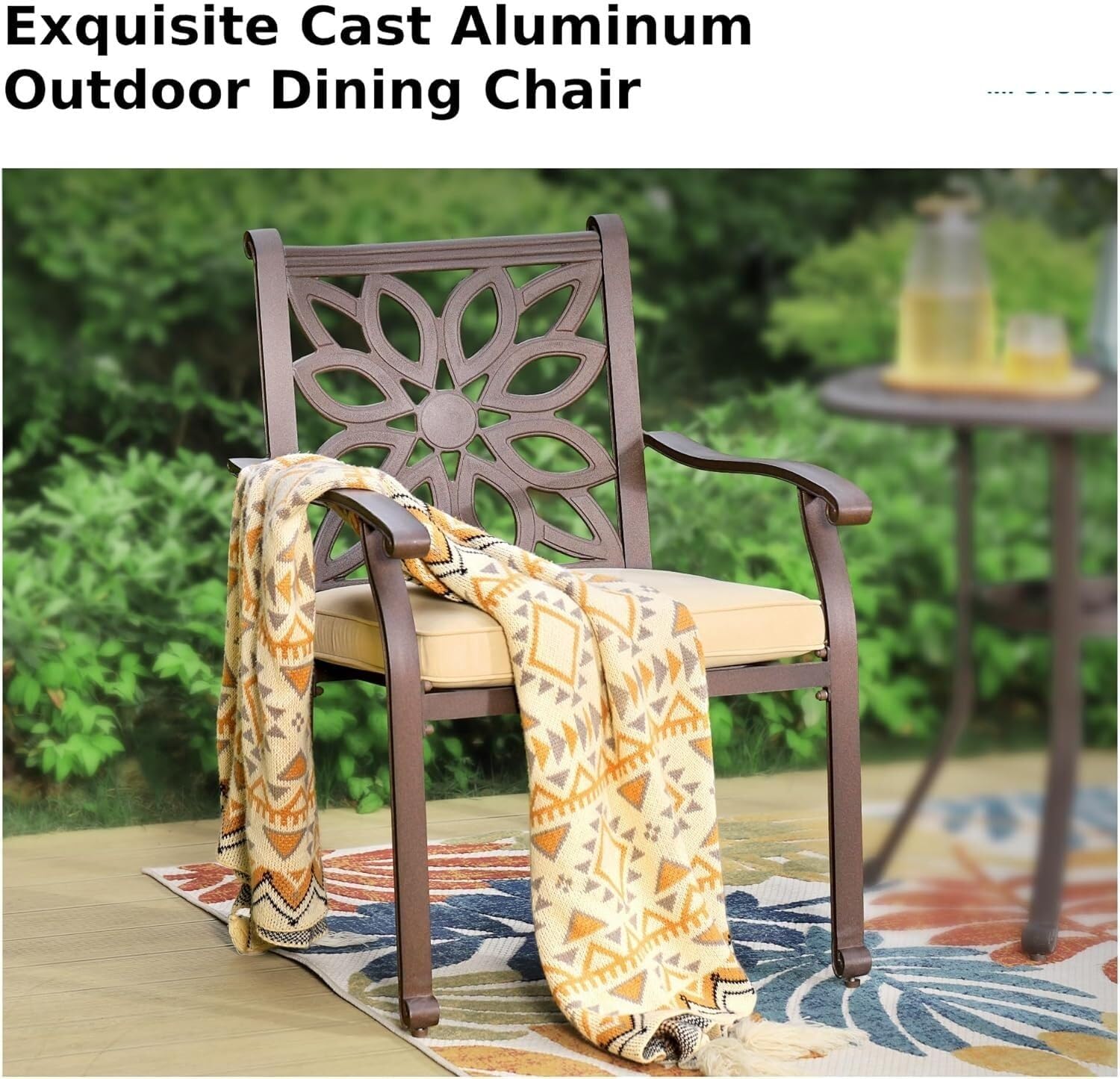 7-piece Dining Table and Chair Set, with Rotatable Chairs and Rectangular Dining Table, Suitable for Gardens and Patios(Fix Chair Set)