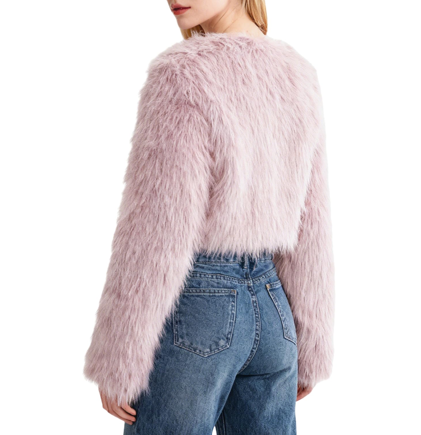 Amazhiyu Cappotto di pelliccia da donna, giacca corta in pelliccia sintetica, cappotto in pelliccia sintetica, cappotto in pile, a maniche lunghe, cappotto invernale, giacche con colletto aperto
