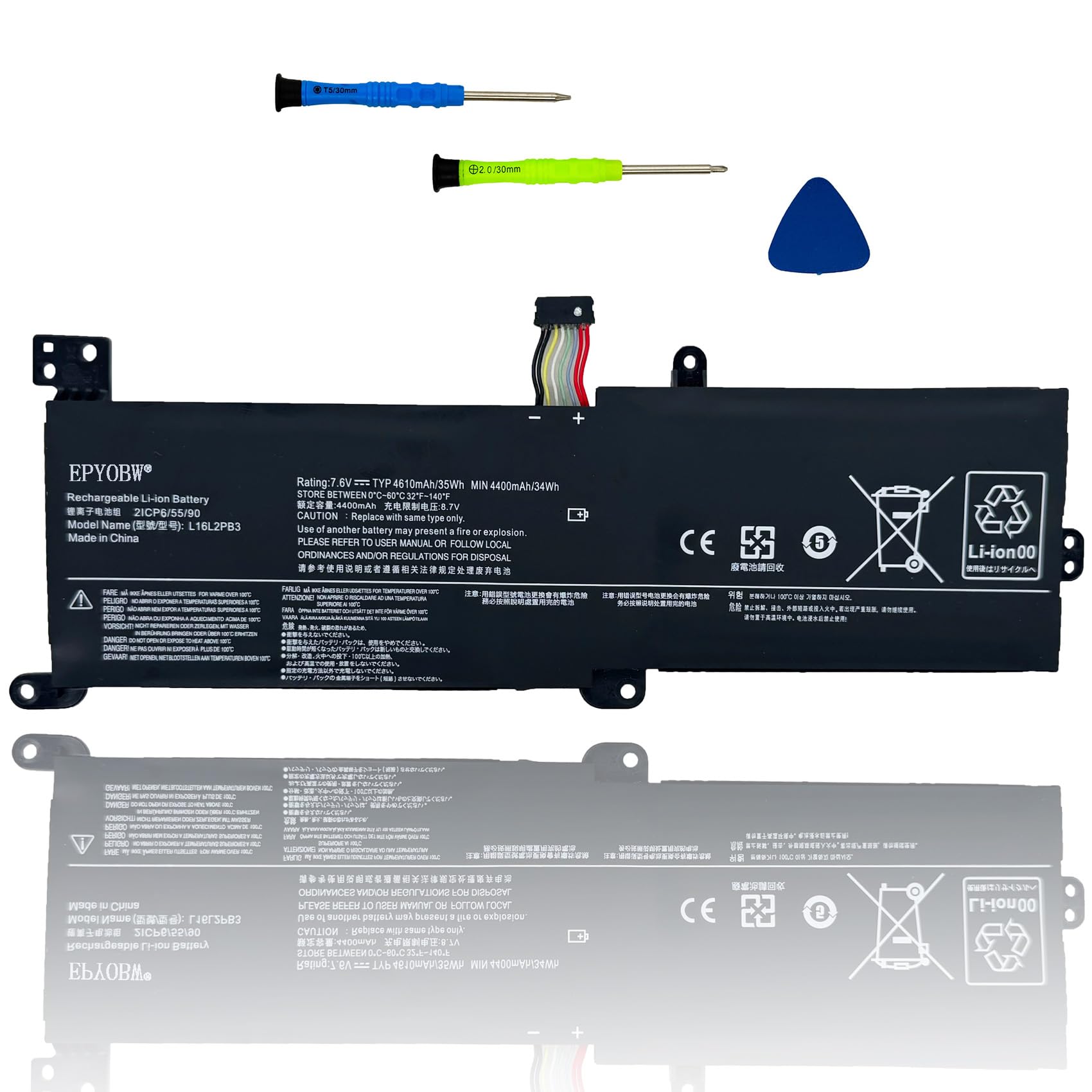 Amazon.com: EPYOBW L16L2PB3 Laptop Battery 35Wh L16C2PB1 L16L2PB3