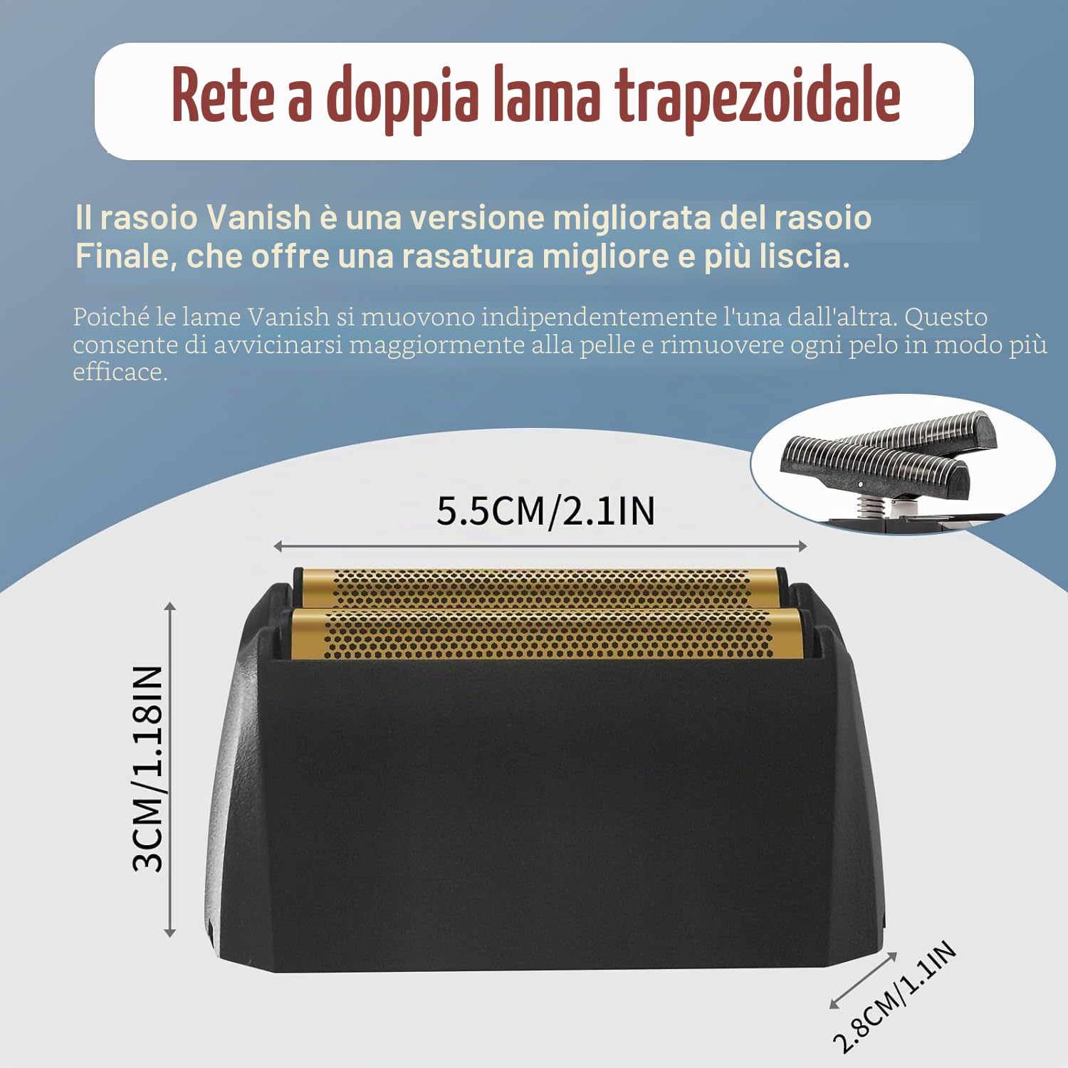 BESTBOMG Confezione da 2 pellicole di ricambio per rasoio compatibile con la scelta 5 Star Series wa*l Vanish 8173-700, colore: Nero
