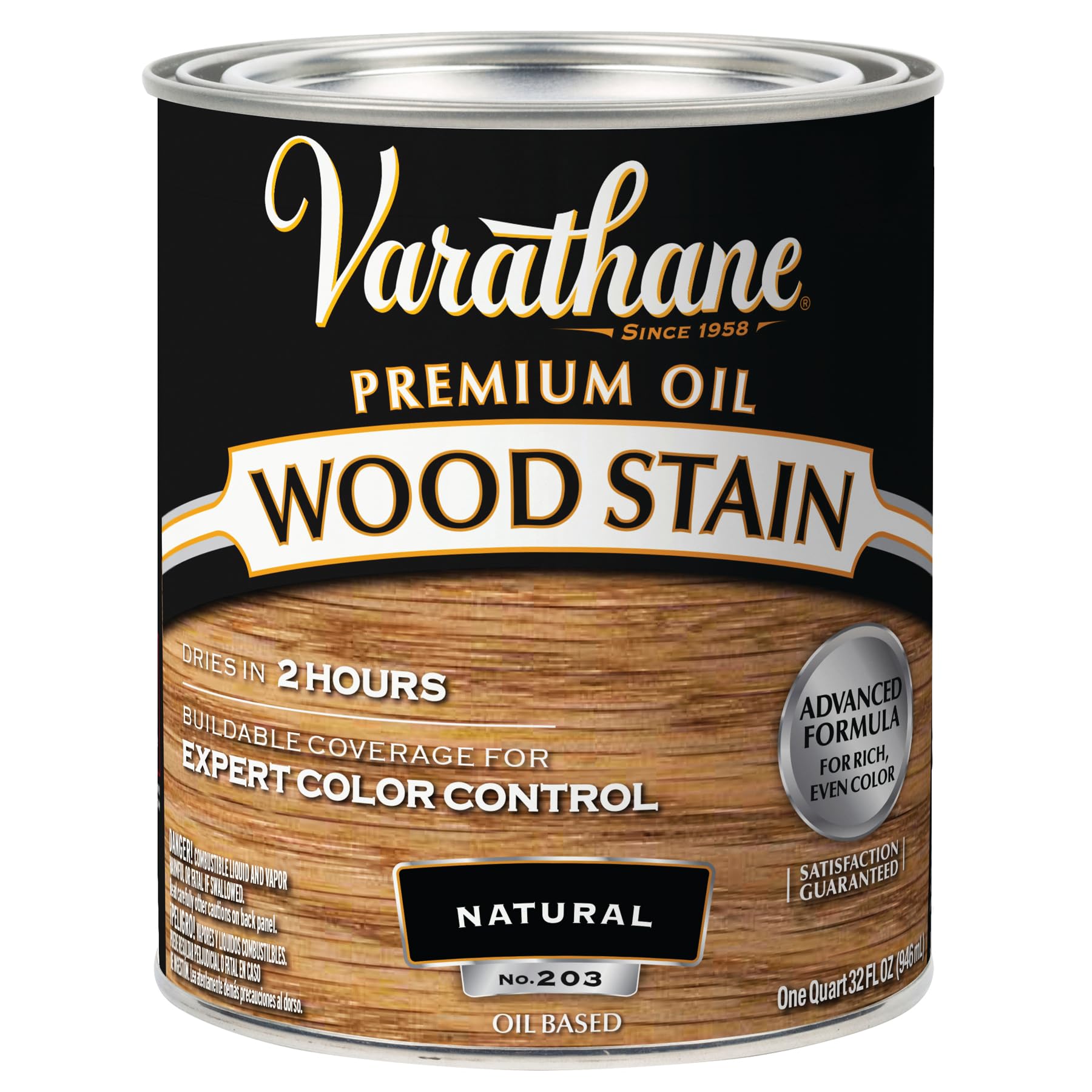 Varathane 211688H Premium Wood Stain, Quart, Natural