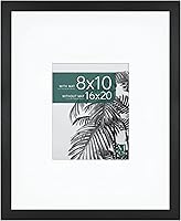 Vista 21 de Marco de 16 x 16 pulgadas MCS Studio Gallery Clásico, marco de madera de ingeniería con veta de madera negra, para colgar en vertical y horizontal