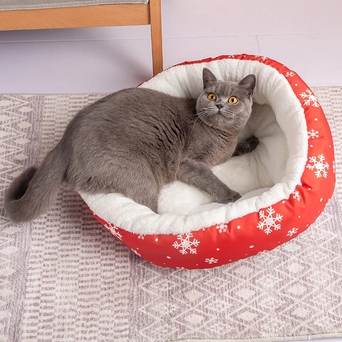 Blueangle Haustierbett Mit Schneeflocken-Muster – Waschbare, Rutschfeste Matte Für Hunde & Katzen, 45,7 X 61 Cm