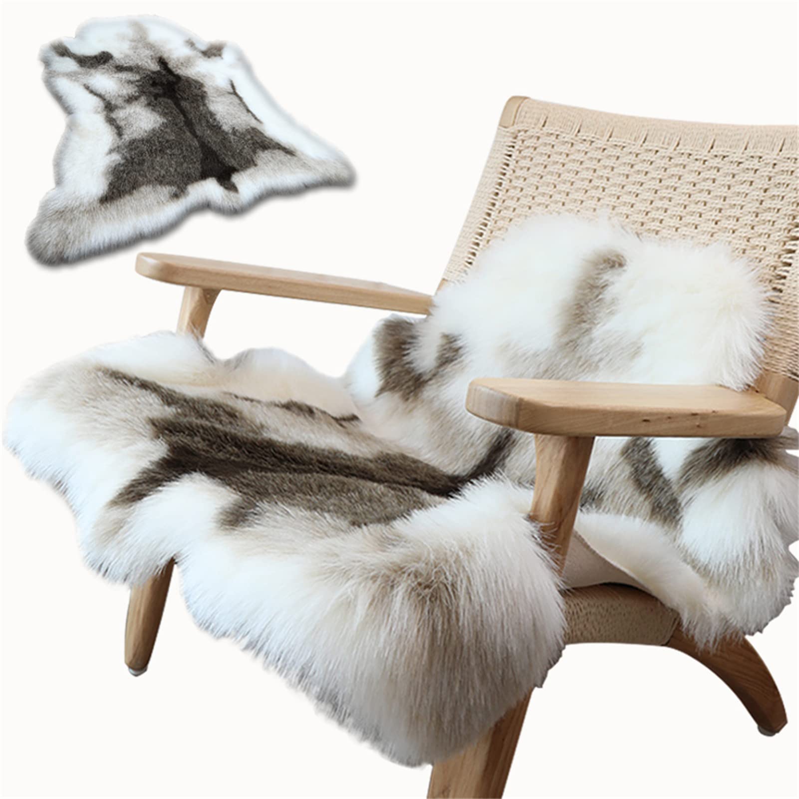 Faux Fur Sheepskin Rug, Sheepskin Fluffy Mat Fleece Chair Cover Seat Pad  Soft Shaggy Area Mat,Imitation Reindeer Leather Sofa Cushion for Bedroom  Sofa