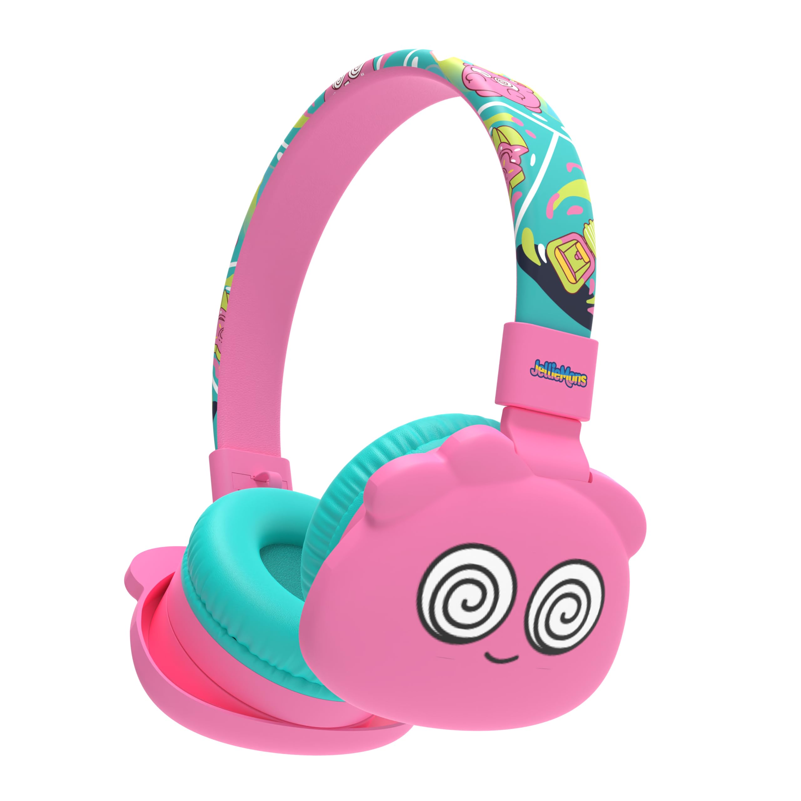 Jelliemons WLHP701 Booma Echo Over Ear Wireless Headphones with Bluetooth 5.4, Hi-Res Audio, 55H Playtime, USB-C Fast Charging, 10M Range, Kid-Safe Modes, Comfortable and Durable Design, Pink-image-45