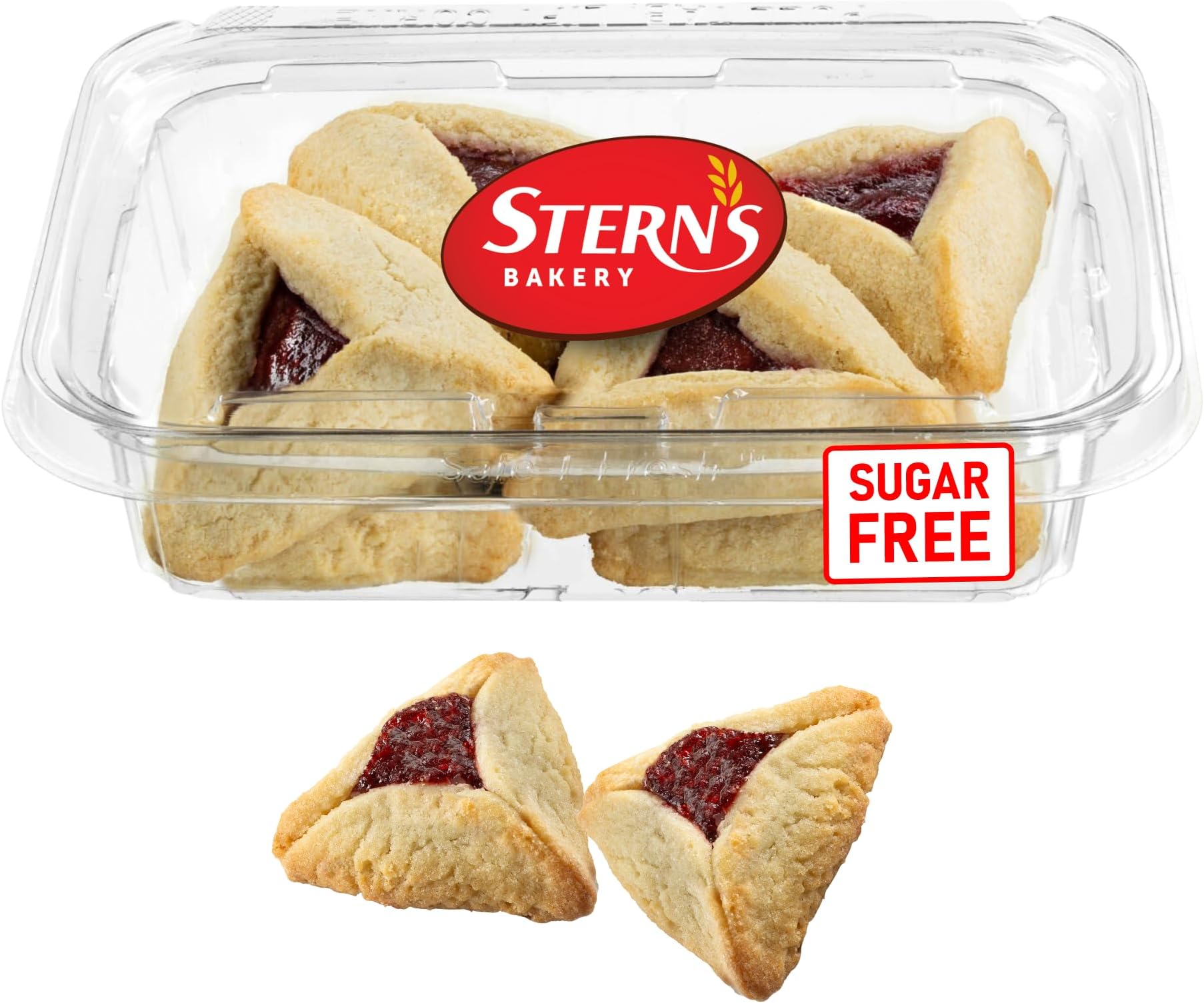 Sugar Free Cookies | [10 Count] Strawberry Filled Hamentaschen Cookies | Diabetic Cookies for Adults | Sugar Free Cookies and Snacks | Nut Free | Stern’s Bakery
