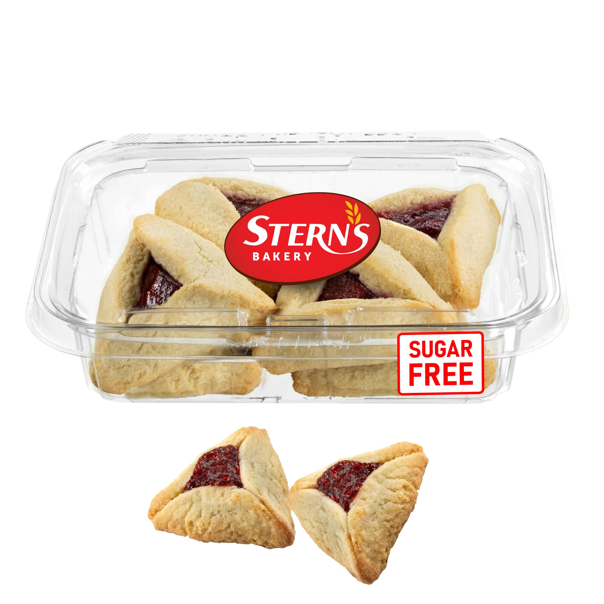 Sugar Free Cookies | [10 Count] Strawberry Filled Hamentaschen Cookies | Diabetic Cookies for Adults | Sugar Free Cookies and Snacks | Nut Free | Stern’s Bakery