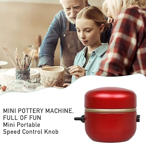 Miniatura 2 de Mini máquina eléctrica de rueda de cerámica, rueda de cerámica DADO DIDO con bandeja, rueda de cerámica de velocidad ajustable y 8 herramientas de