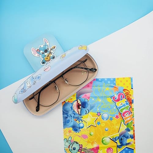 Miniatura 3 de Rondlaho Kawaii Hard Shell Eyeglasses Case with Cleaning Cloth, Portable Contact Lens Case Kit, Cute Lens Holder Kit