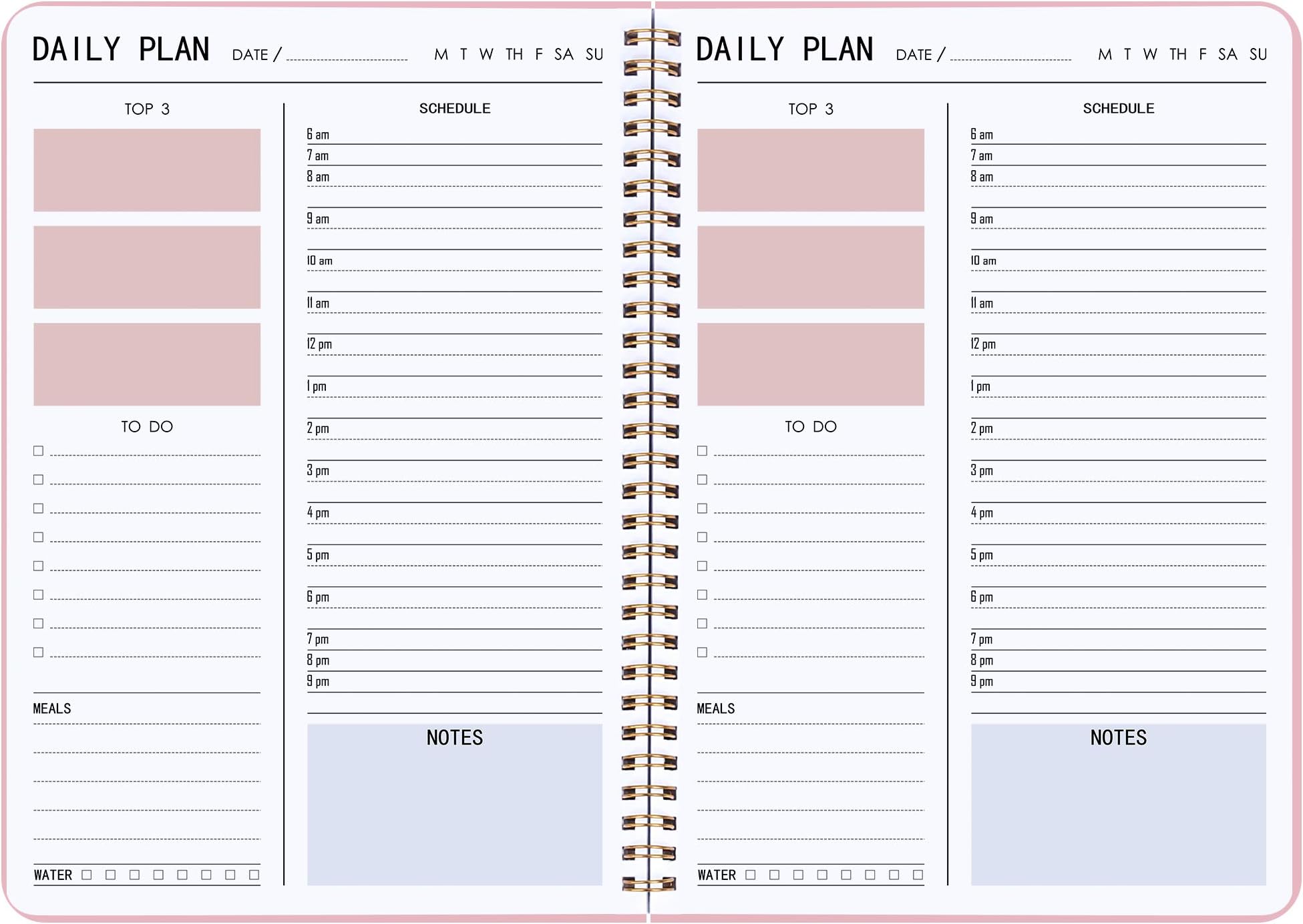 Undated Weekly Planner, A5 To Do List Notebook with Goal and Habit Tracker | 5.8" x 8" spiral bound organizer for weekly goals, tasks and habits, designed for work, school and everyday planning.