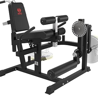 HVO Leg Curl Machine Extension - Hamstring Curl Lower Body Workouts for Fitness Equipment Seated Lying Plate Loaded Adjustable Bicep Preacher Curl Pad