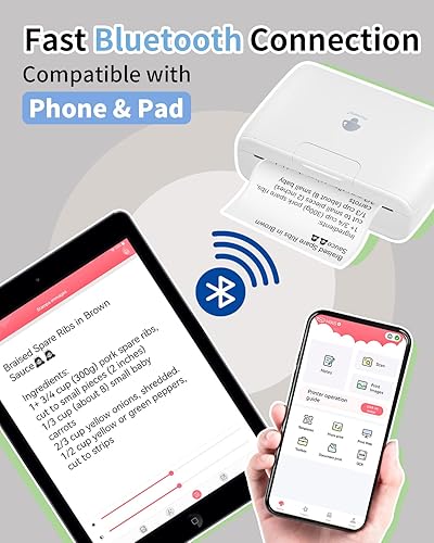 Miniatura 3 de Phomemo Impresora térmica portátil M04S con papel térmico no adhesivo blanco de 3.150 in 3 rollos