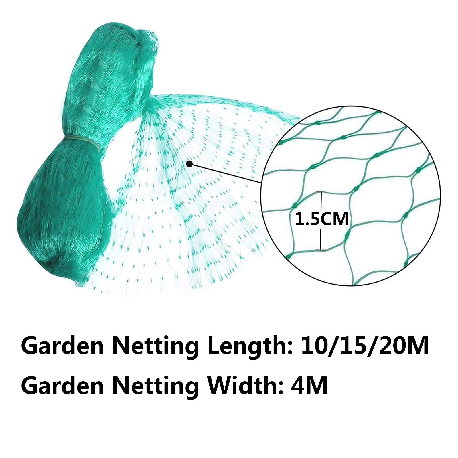 Rete per Piante Rampicanti, Rete da Giardino, Verde Rete Protezione per Piante, Stagni Frutti Larghezza Maglie 1.5 Cm per Vegetali e Frutta Rete